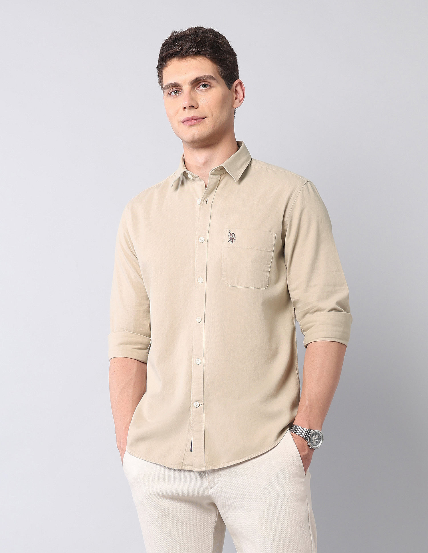 U.S. Polo Assn. Denim Co. Slim Fit Pure Cotton Twill Shirt