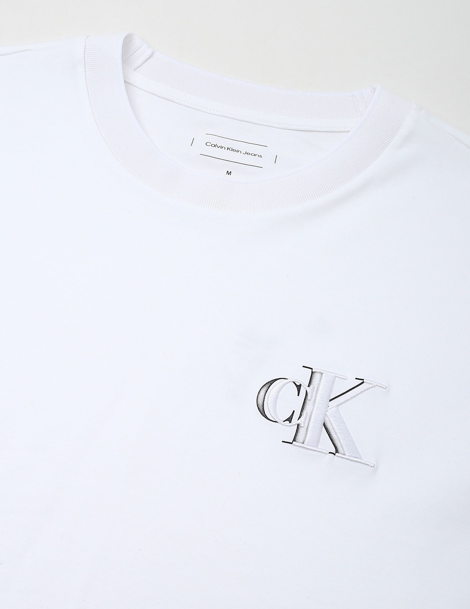 Calvin Klein Jeans Embroidered Logo Slim-Fit Cotton T Shirt
