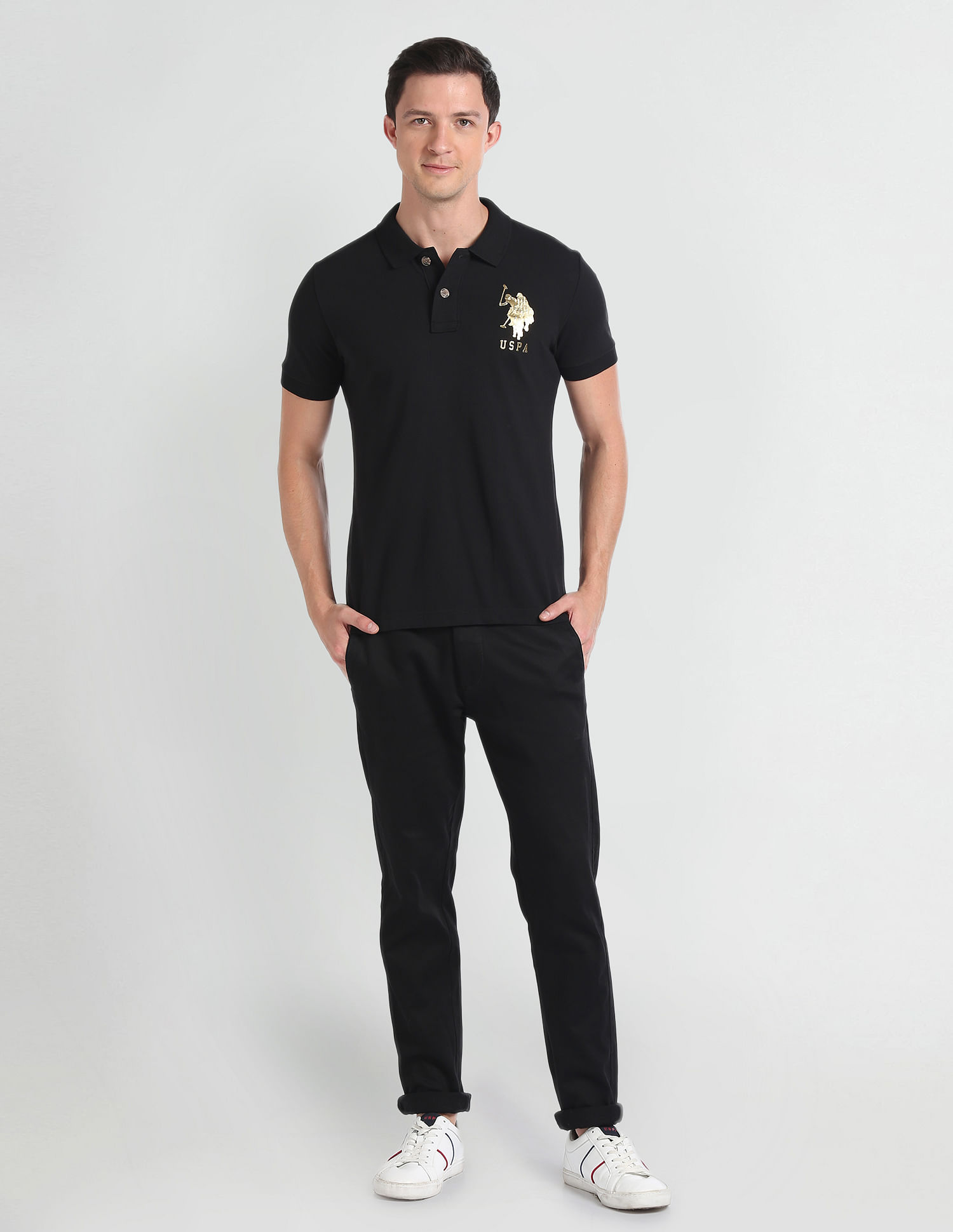 U.S. Polo Assn. Denim Co. Metallic Logo Polo Shirt
