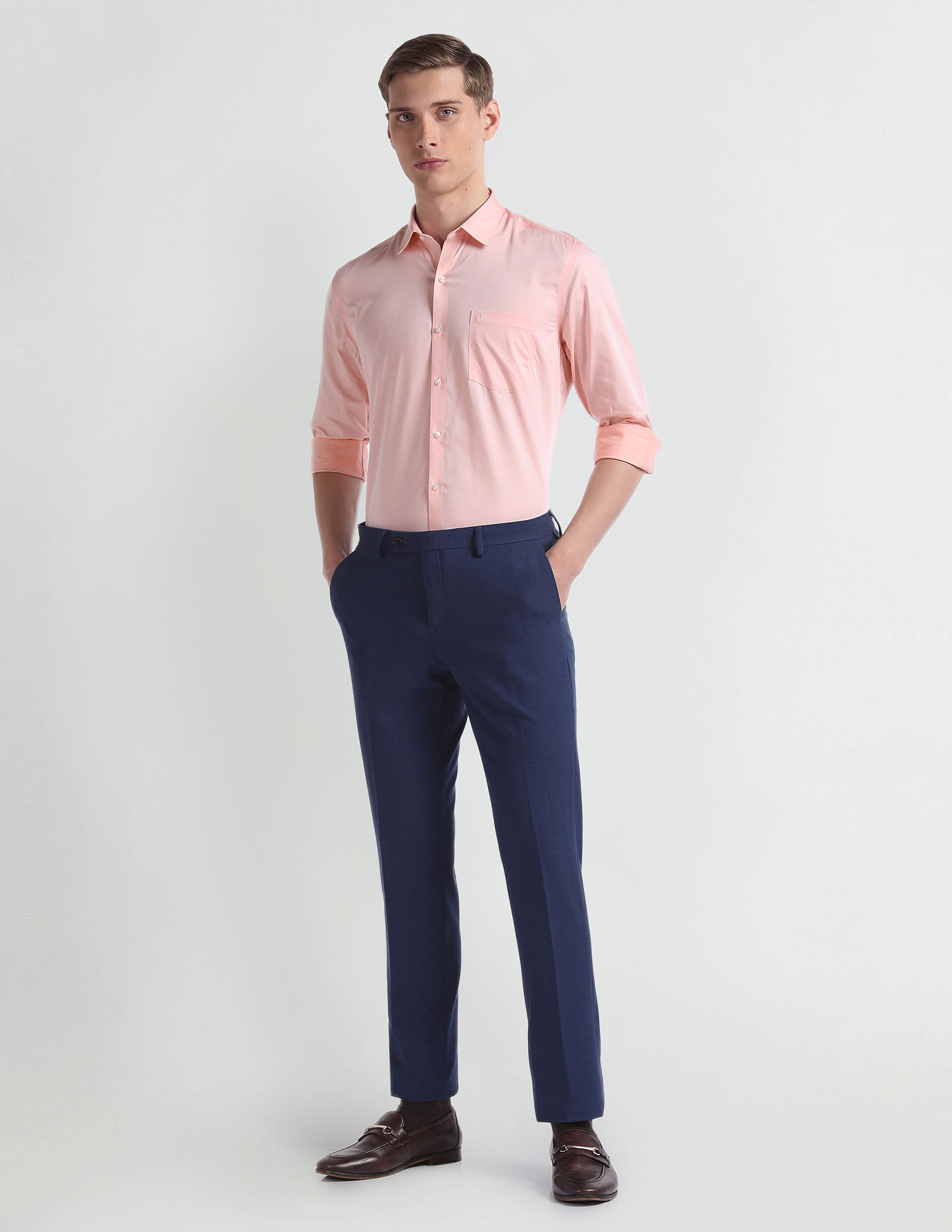 Arrow Manhattan Slim Fit Auto Press Shirt