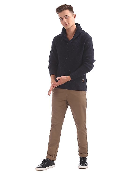 U.S. Polo Assn. Denim Co. Shawl Collar Lambswool Sweater