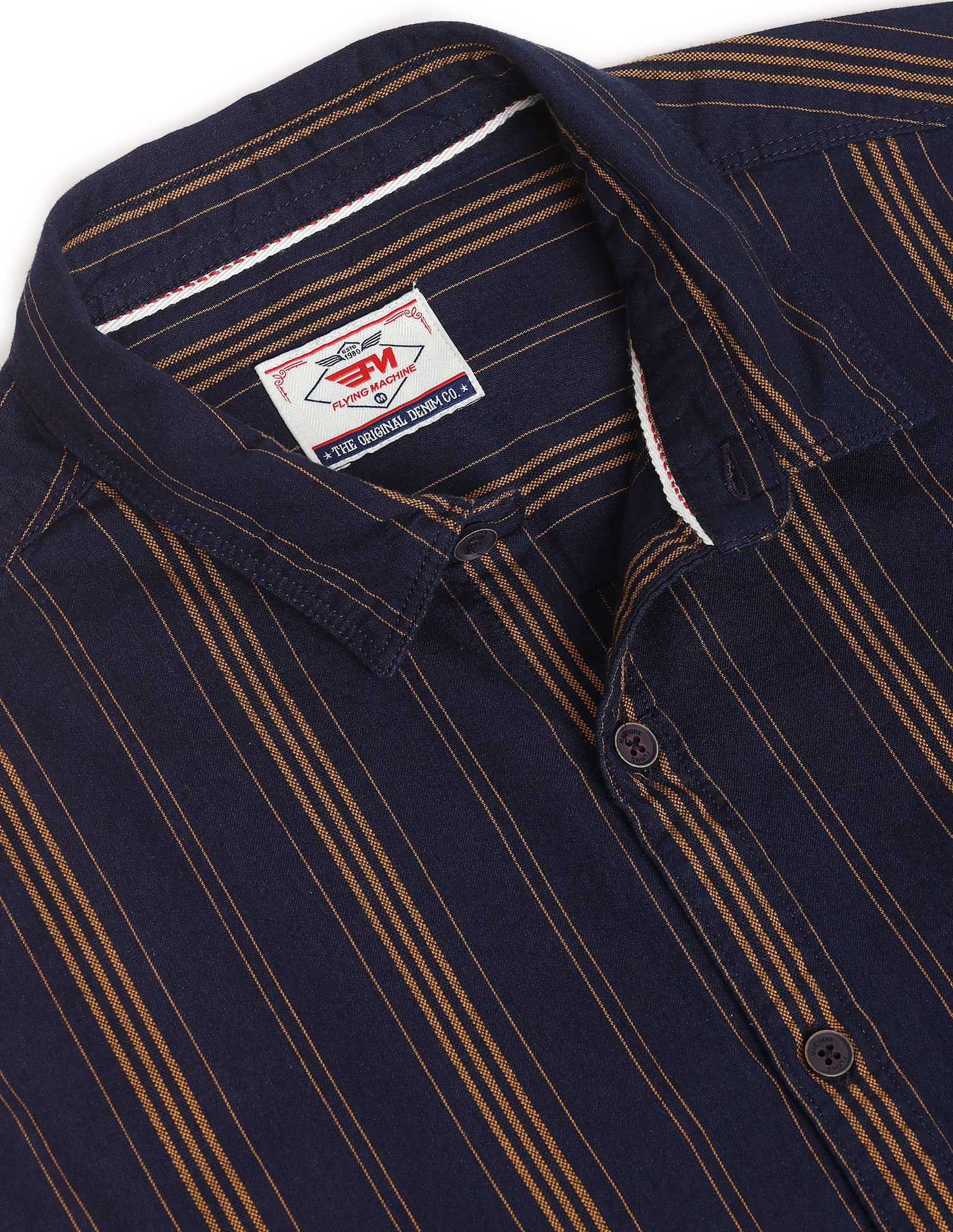 Flying Machine Vertical Stripe Pure Cotton Shirt