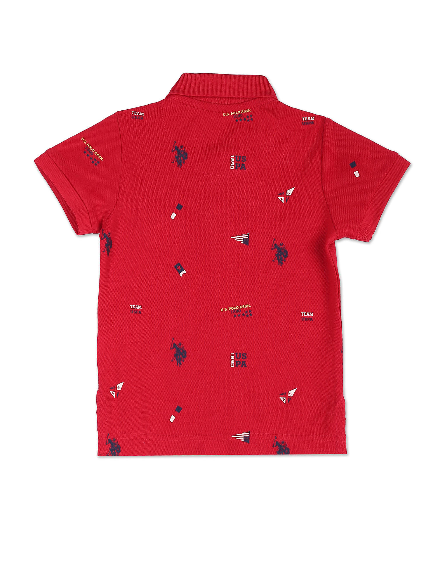 U.S. Polo Assn. Kids Brand Print Cotton Polo Shirt