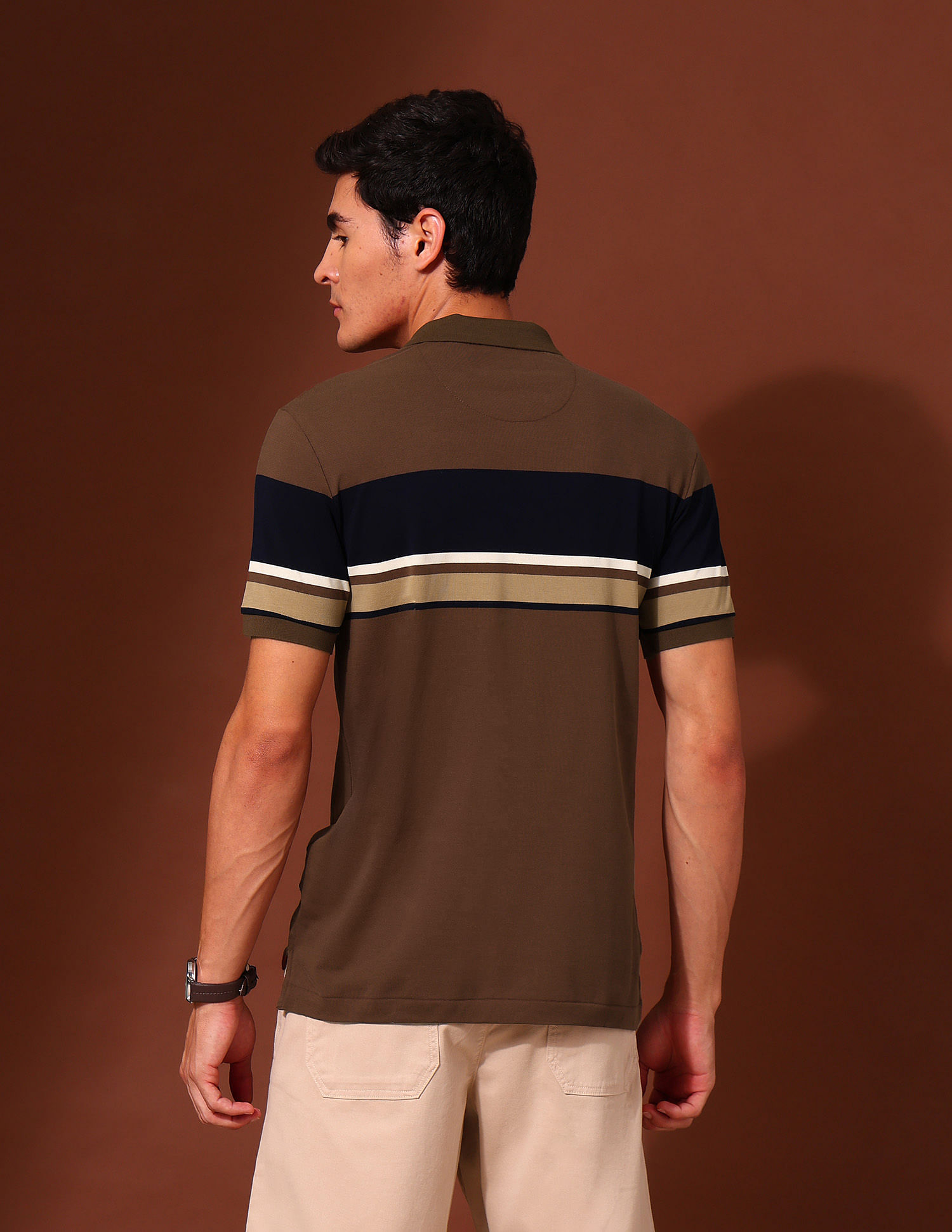 U.S. Polo Assn. Horizontal Striped Slim Fit Varsity Polo Shirt