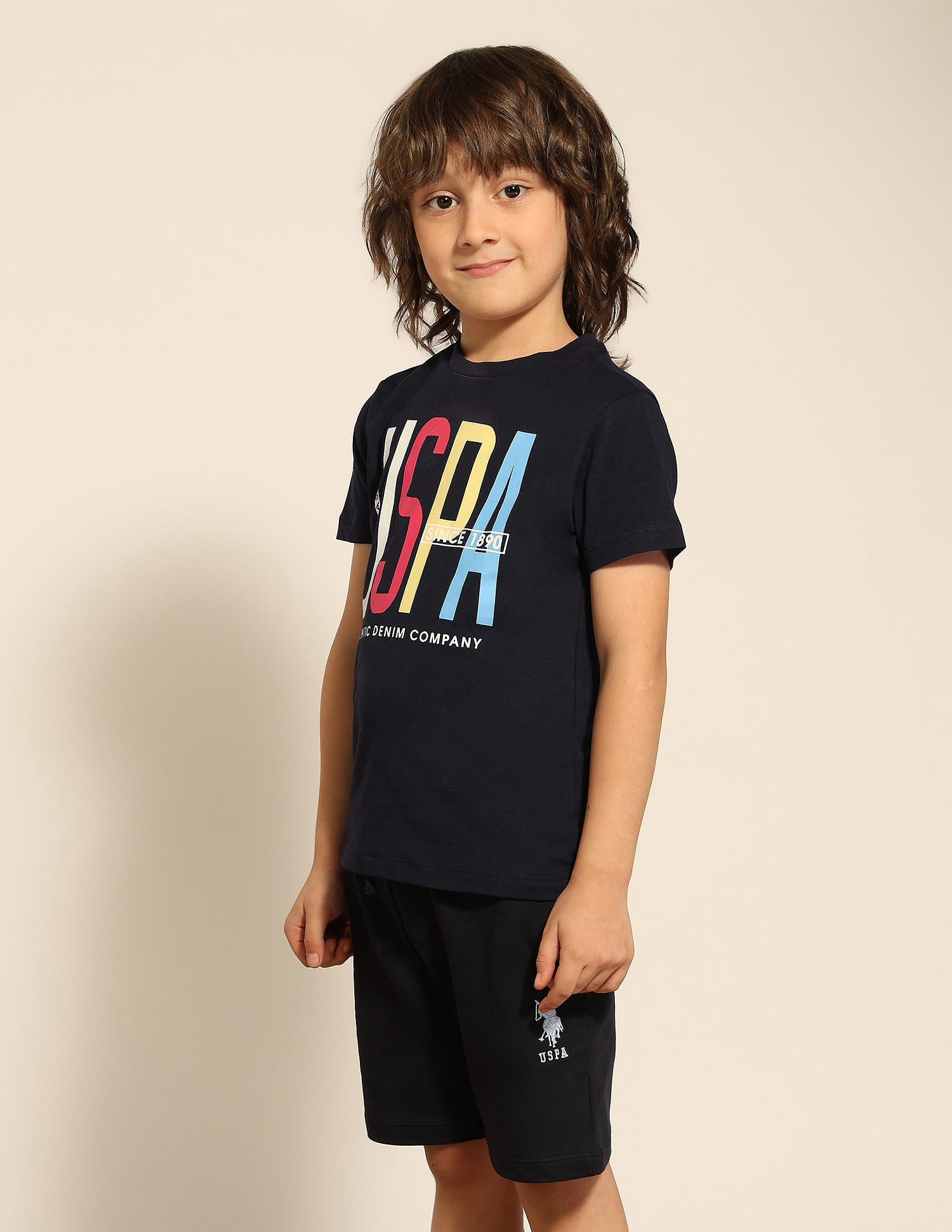 U.S. Polo Assn. Kids Boys Brand Printed Pure Cotton T-Shirt