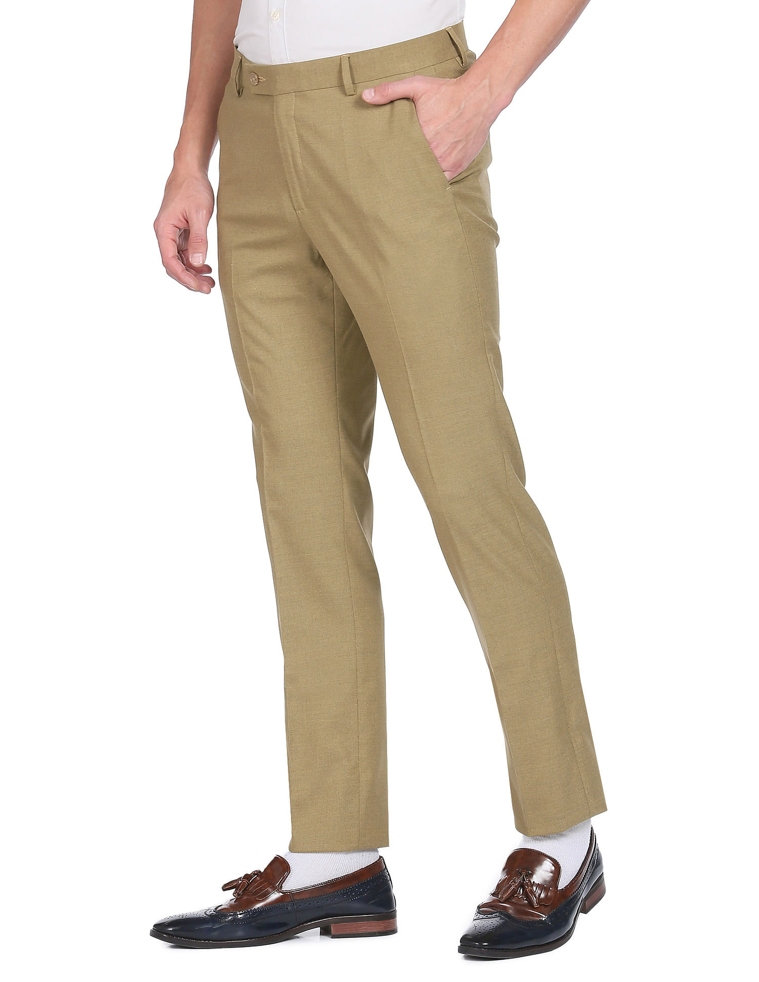 Buy Arrow Sport Men Slim Fit Trousers - Trousers for Men 25472514 | Myntra