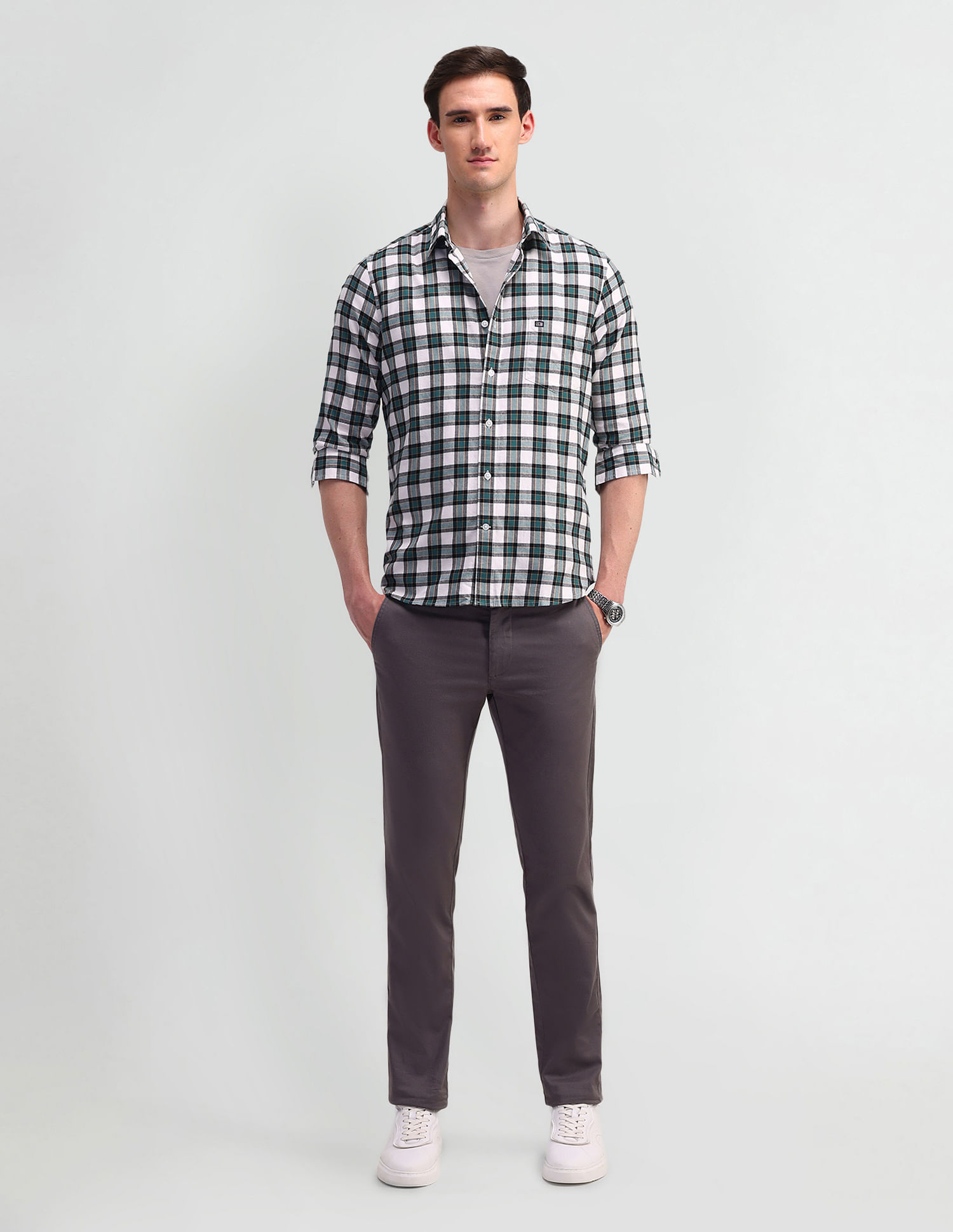 Arrow Sport Gingham Checks Cotton Shirt