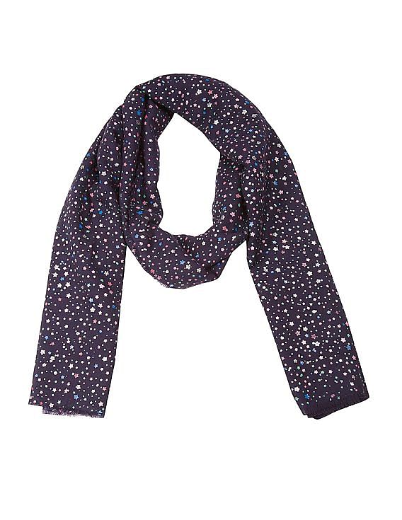 Buy GAP Women Women Blue Wool Ditsy Star Print Scarf NNNOW