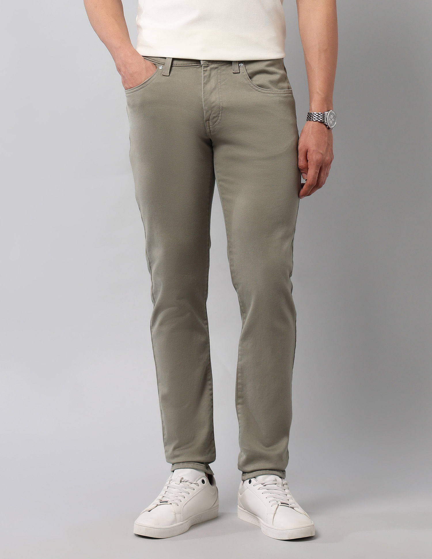 U.S. Polo Assn. Denim Co. Brandon Slim Tapered Fit White Jeans