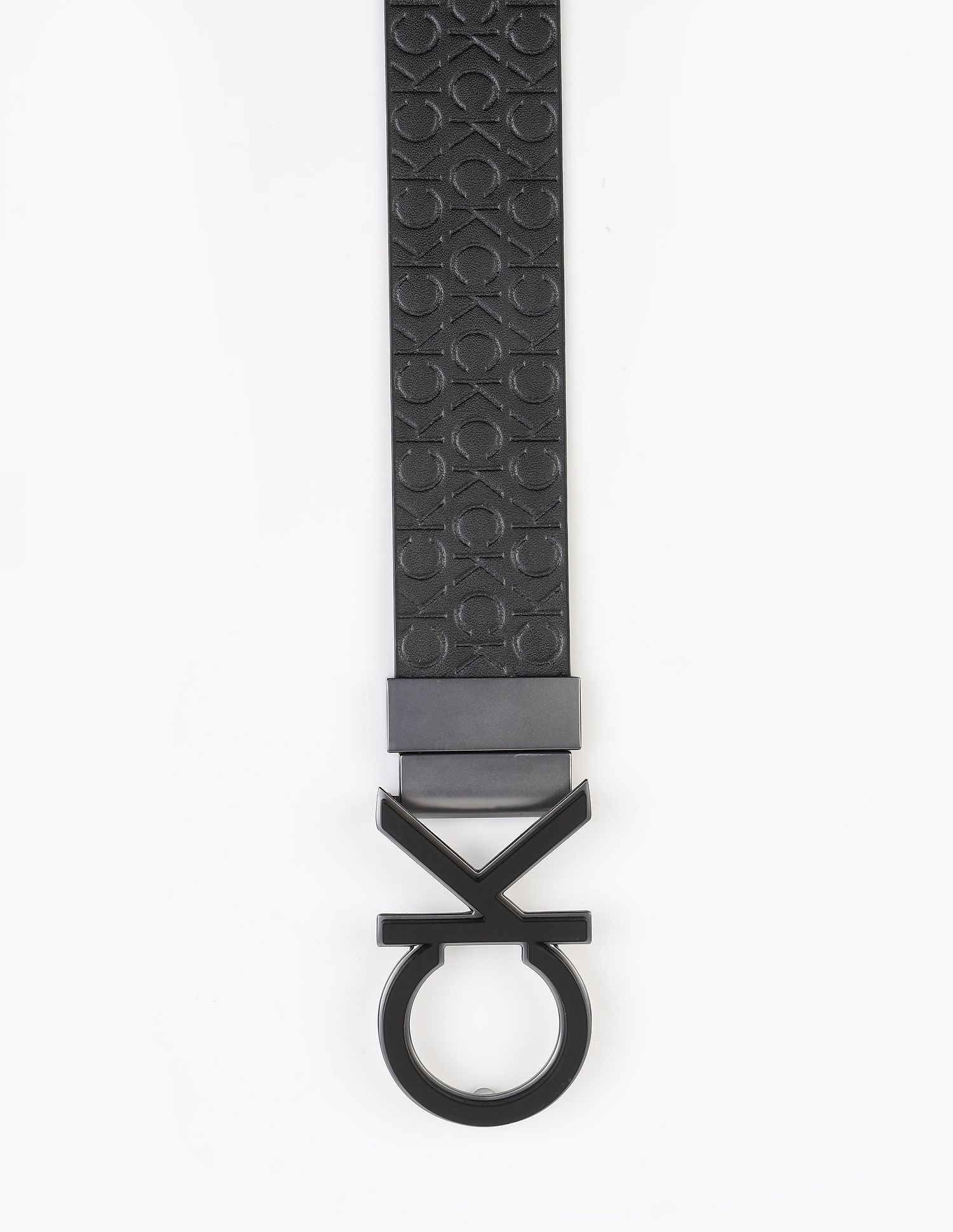 Calvin Klein Printed Black Leather Reversible Belts
