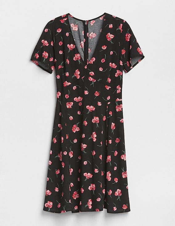 strapless open back dress Petal and Pup Women's Vikki Dress - Red Floral main image 1