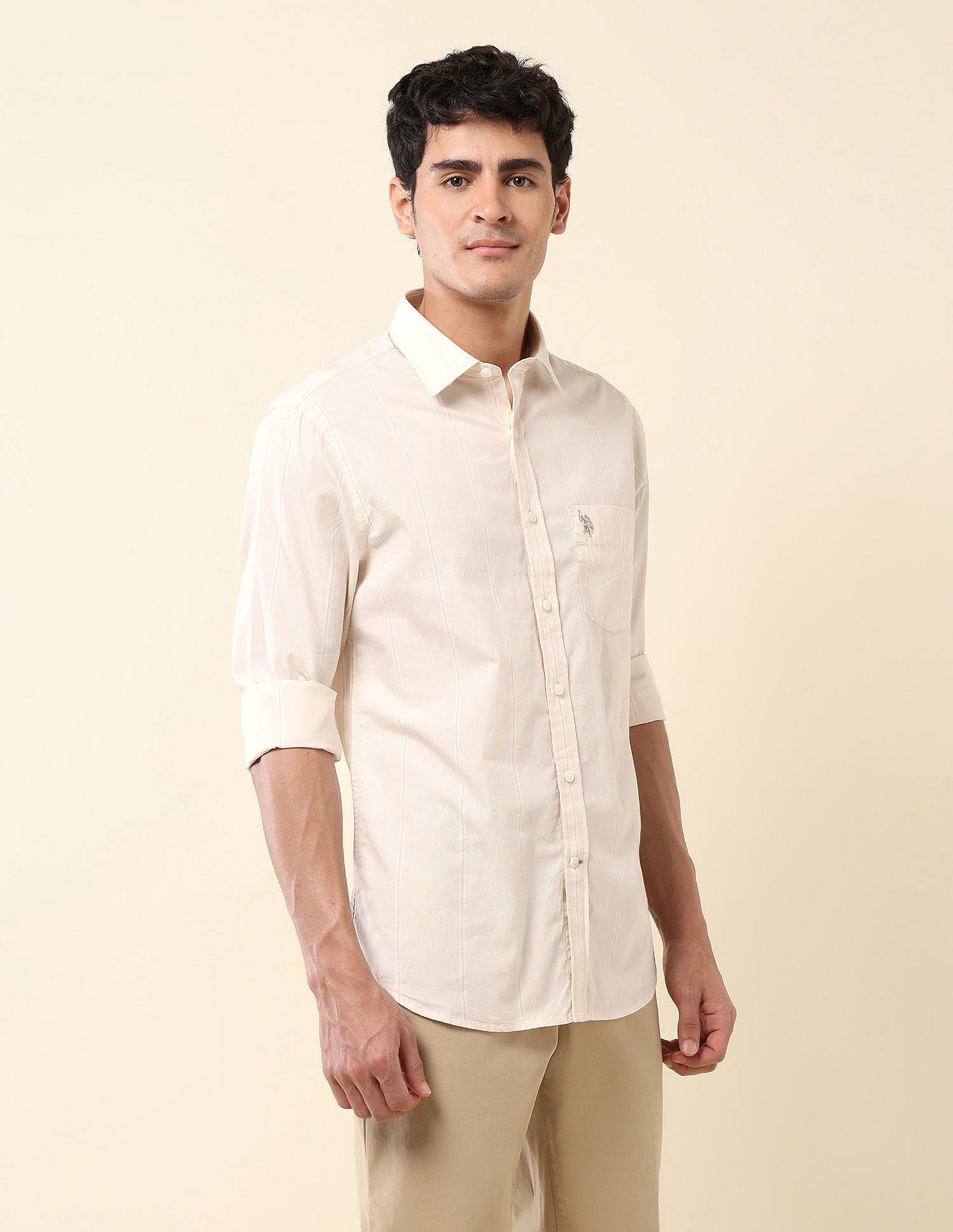 U.S. Polo Assn. Pinstriped Pure Cotton Shirt