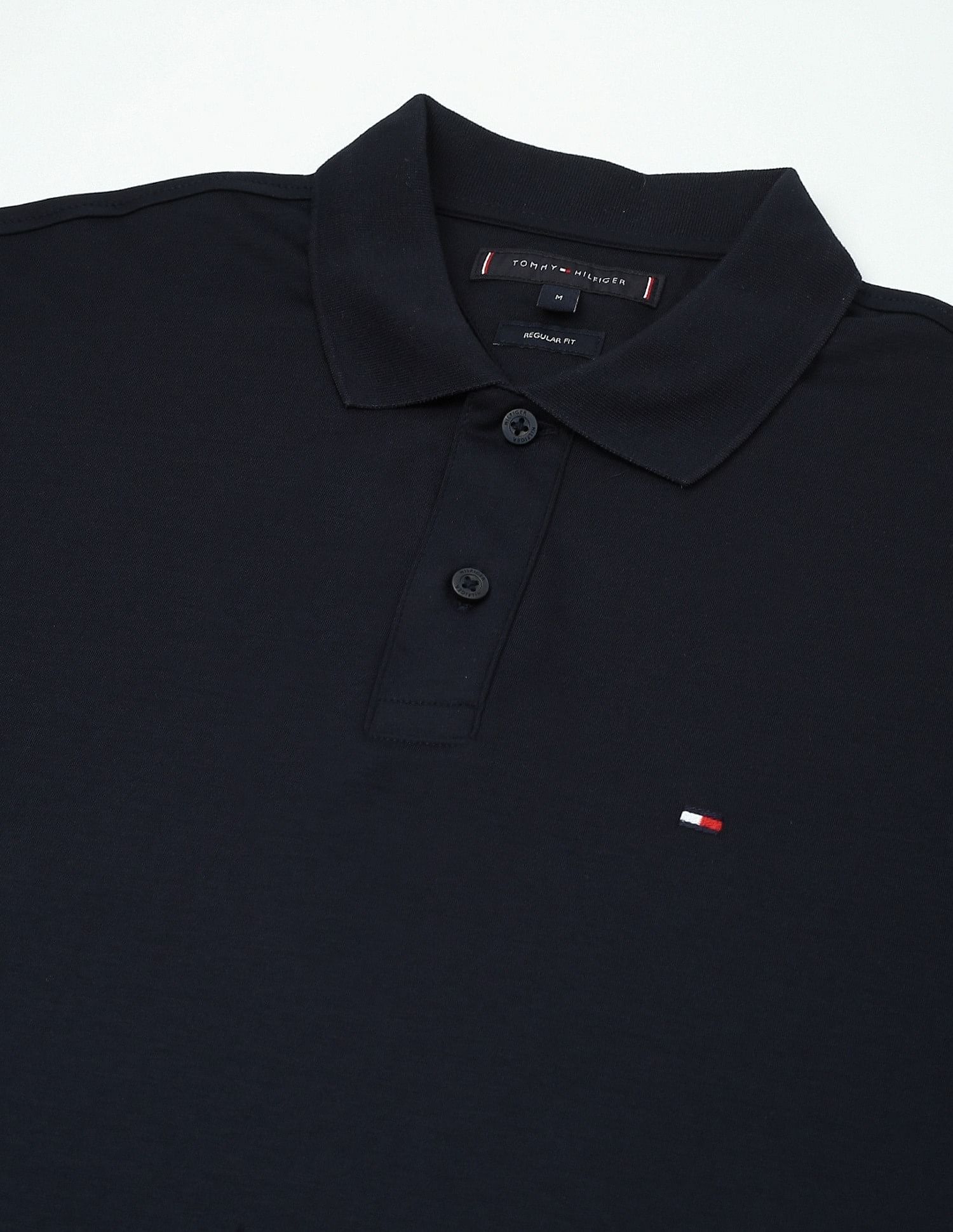 Tommy Hilfiger Solid Regular-Fit Cotton Polo Shirt