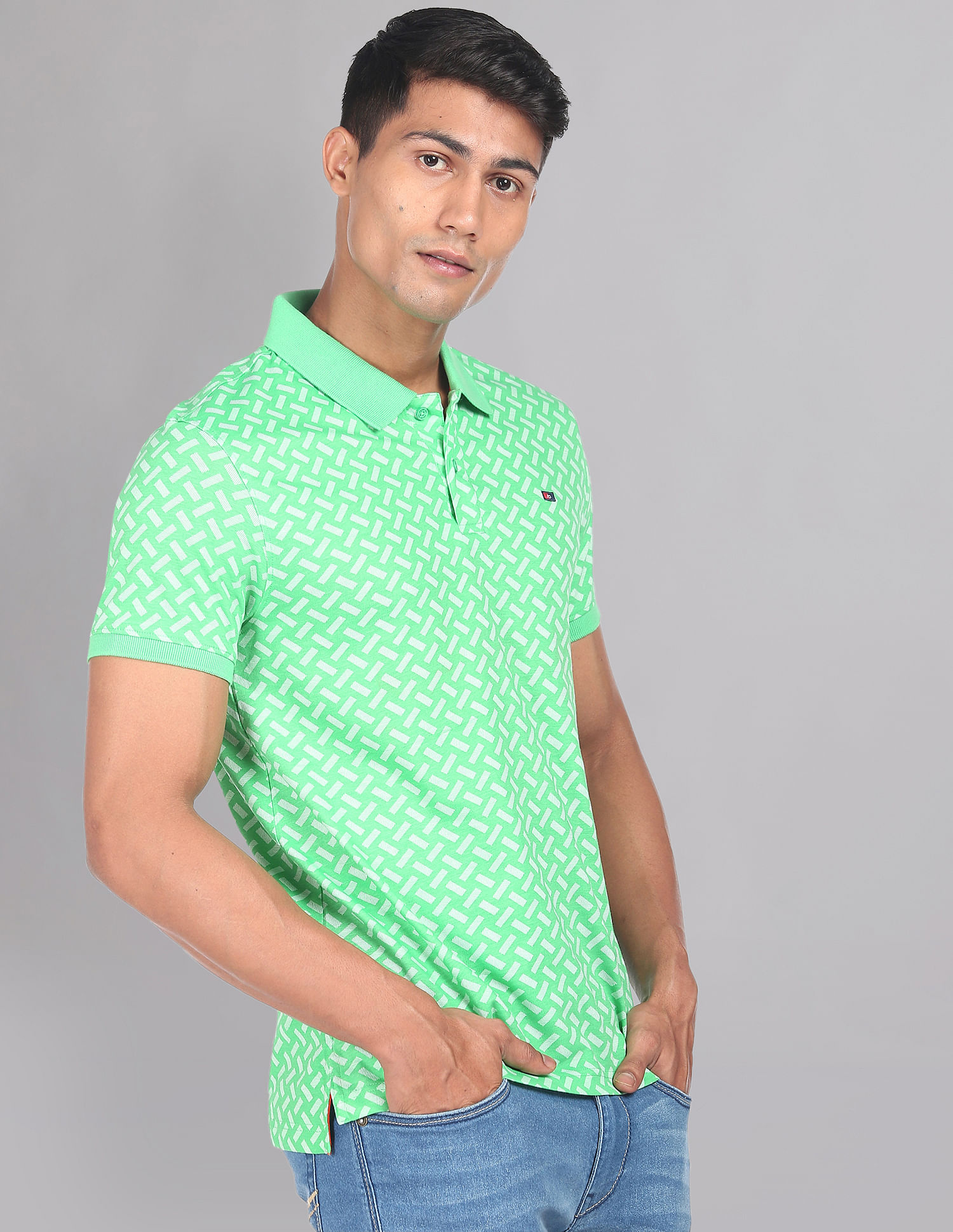 AD by Arvind Modern All Over Print Polo Shirt