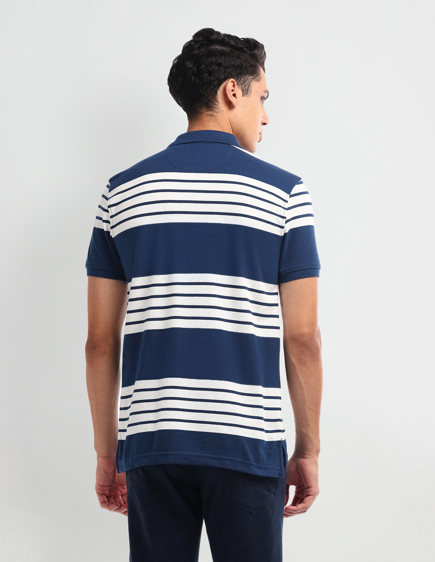 Arrow Sport Horizontal Stripe Regular Fit Polo Shirt