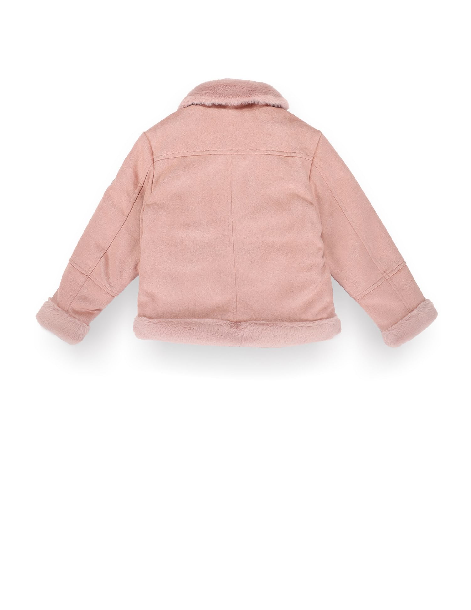 Girls pink 2025 suede jacket