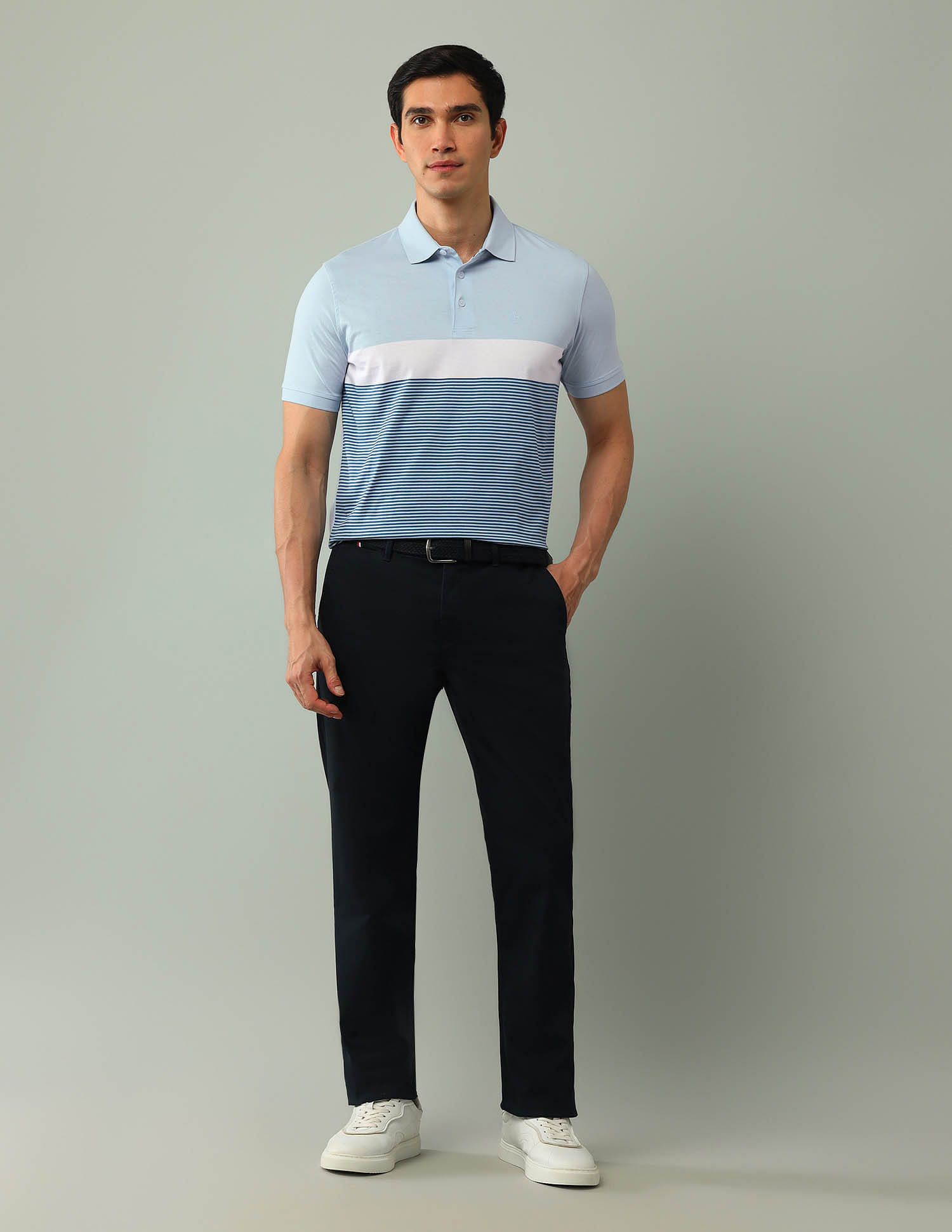 Arrow Horizontal Striped Regular Fit Polo Shirt