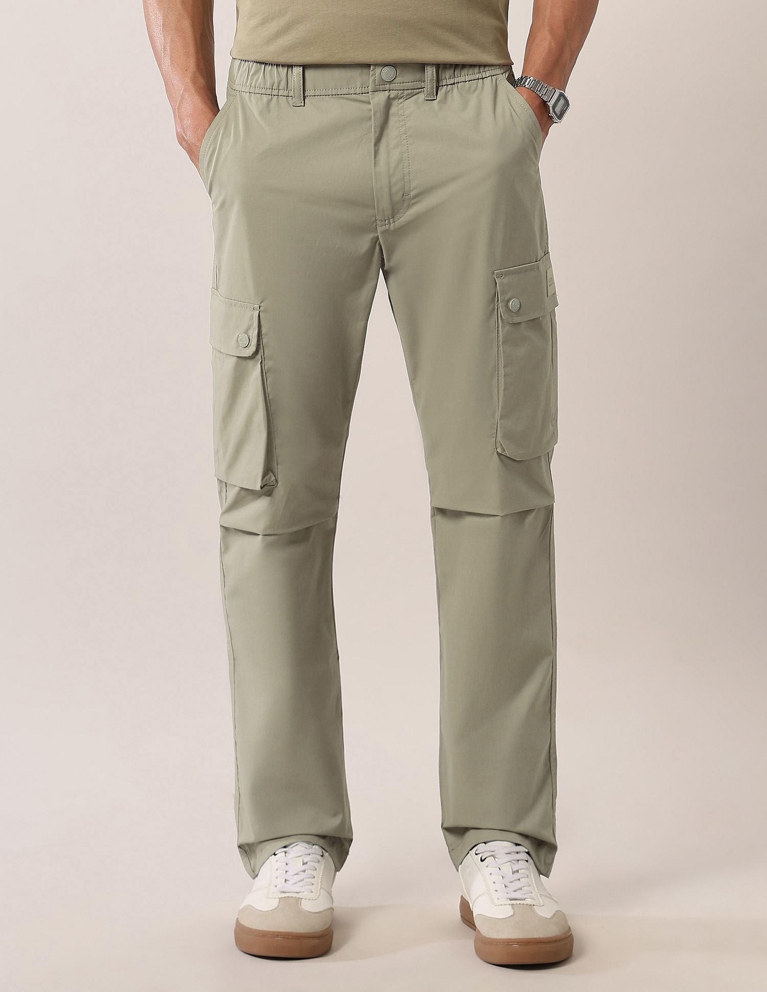 U.S. Polo Assn. Denim Co. Mid Rise Solid Straight Fit Cargos
