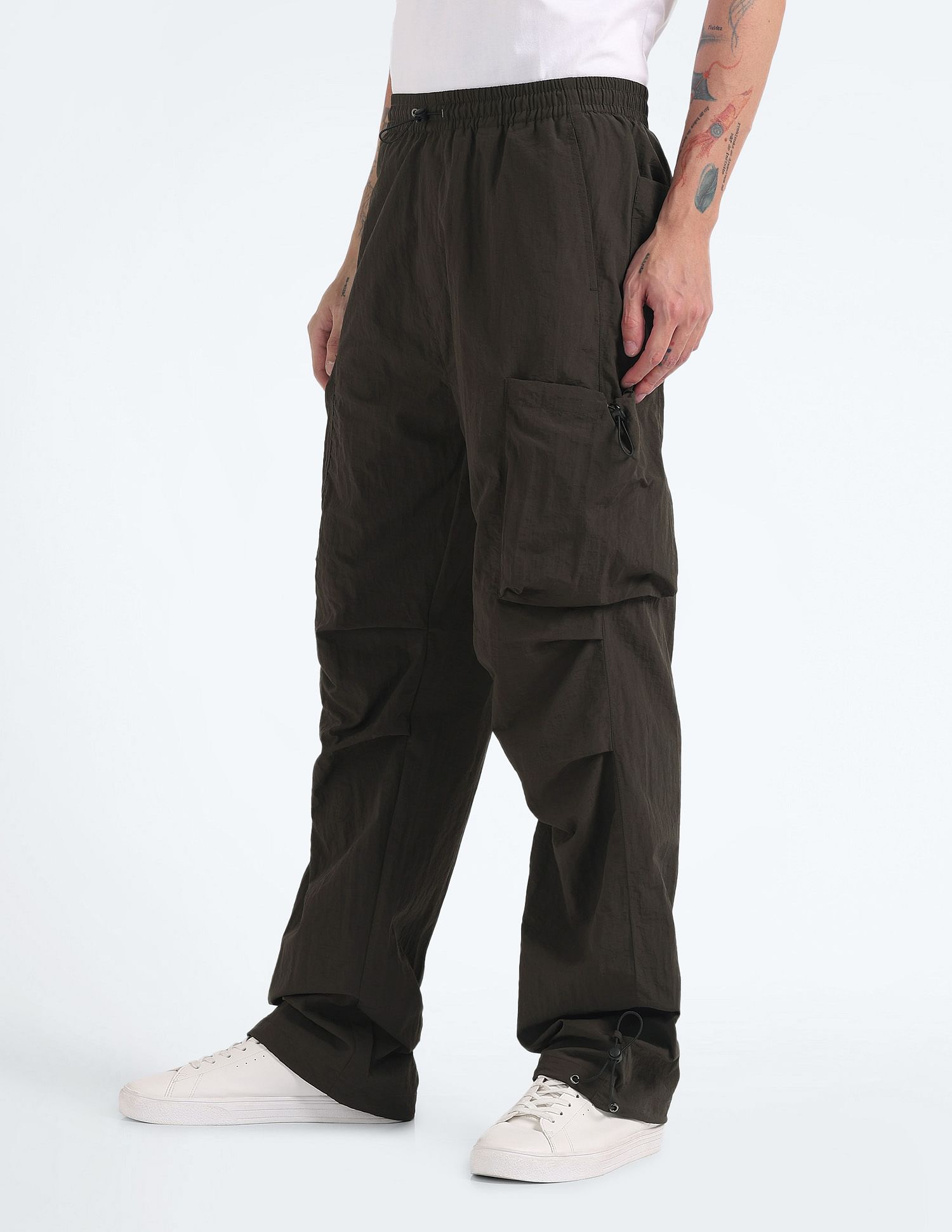 Flying Machine Mid Rise Loose Fit Cargo Pants