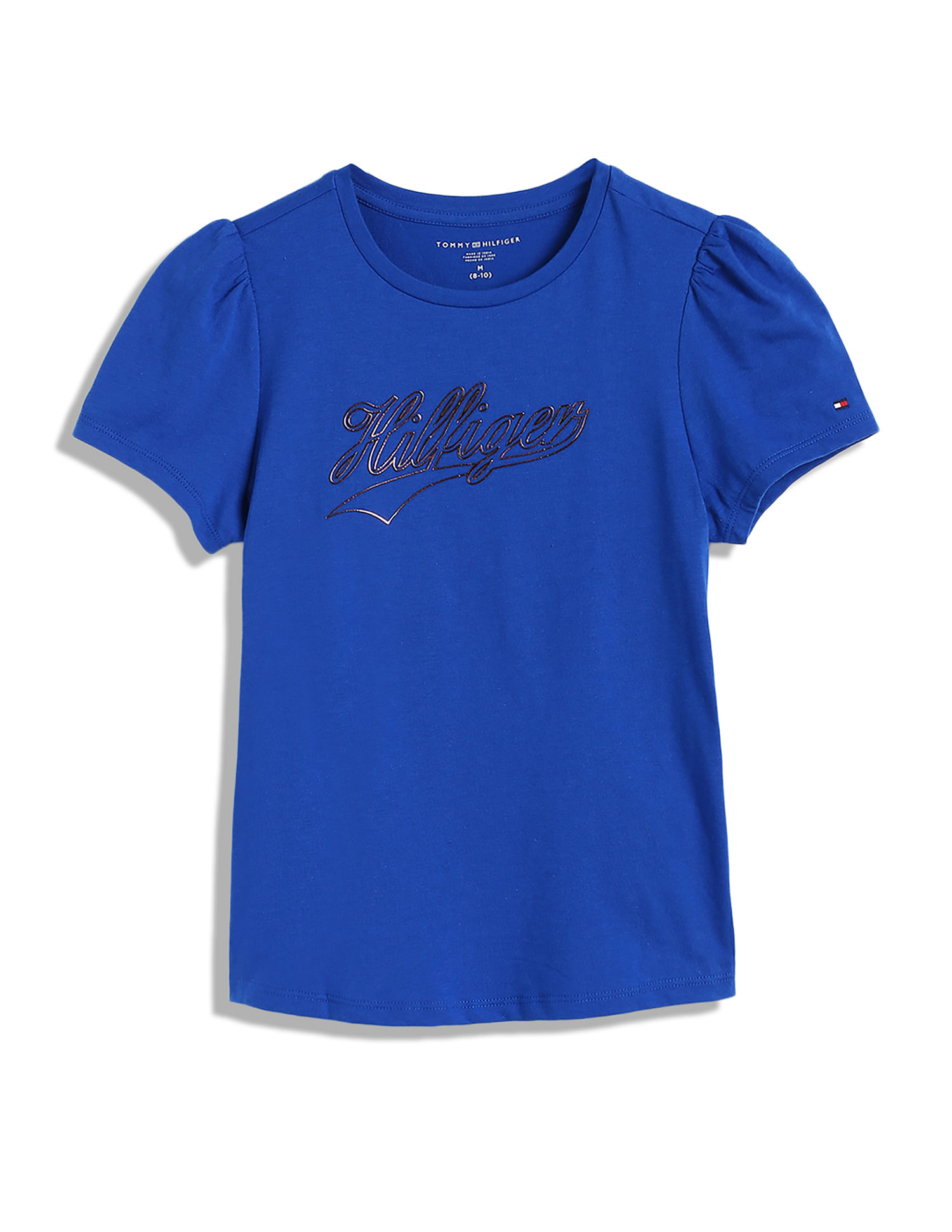 Tommy Hilfiger Kids Girls Brand Script Cotton T-Shirt