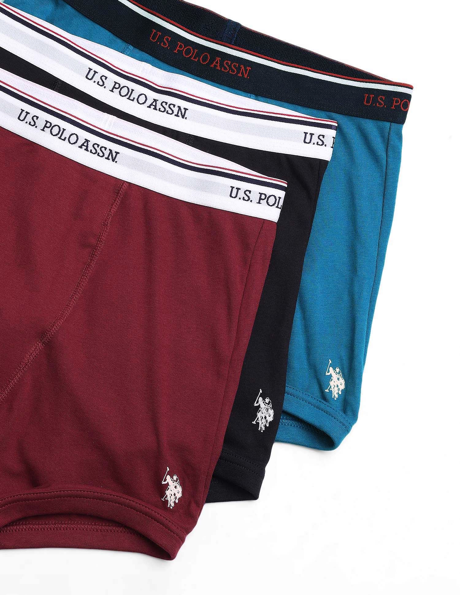 USPA Innerwear Mid Rise Solid 1667 Trunks - Pack Of 3