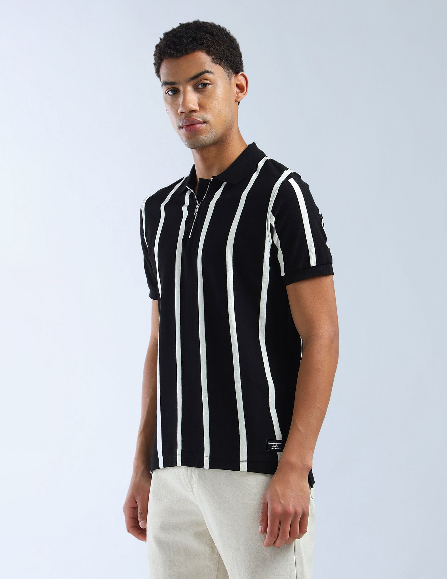Flying Machine Vertical Striped Color Of Home Polo Shirt