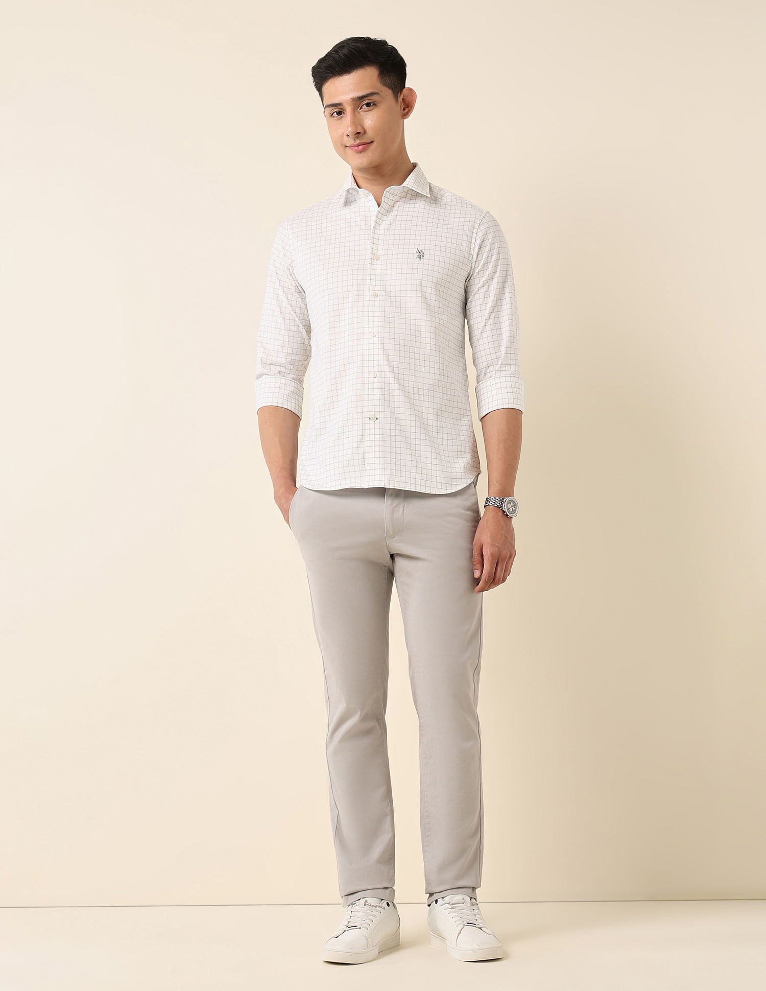 U.S. Polo Assn. Tailored Fit Graph Checked Shirt