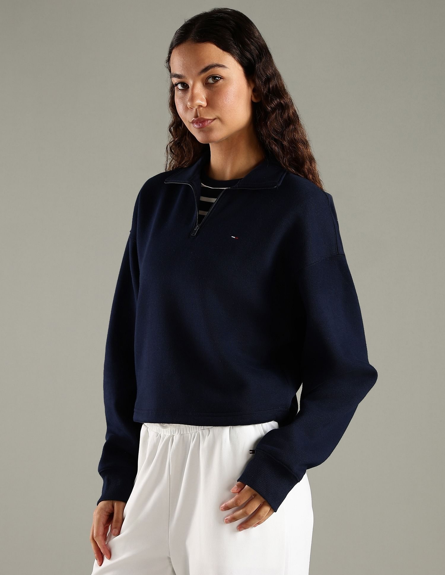 Tommy Hilfiger Regular Fit Cotton Half-Zip Sweatshirt