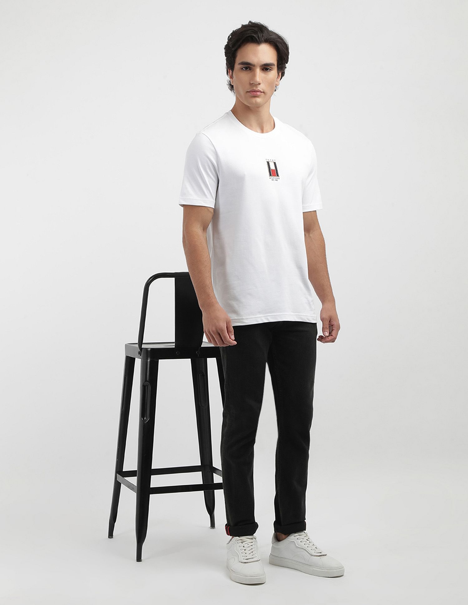 Tommy Hilfiger Vertical Flag Cotton T-Shirt