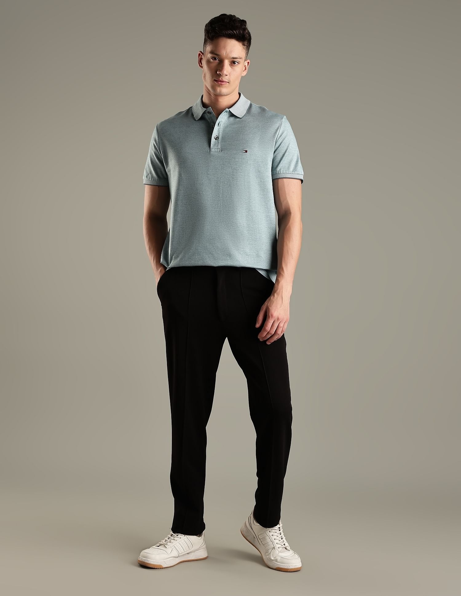 Tommy Hilfiger Solid Regular-Fit Cotton Polo Shirt