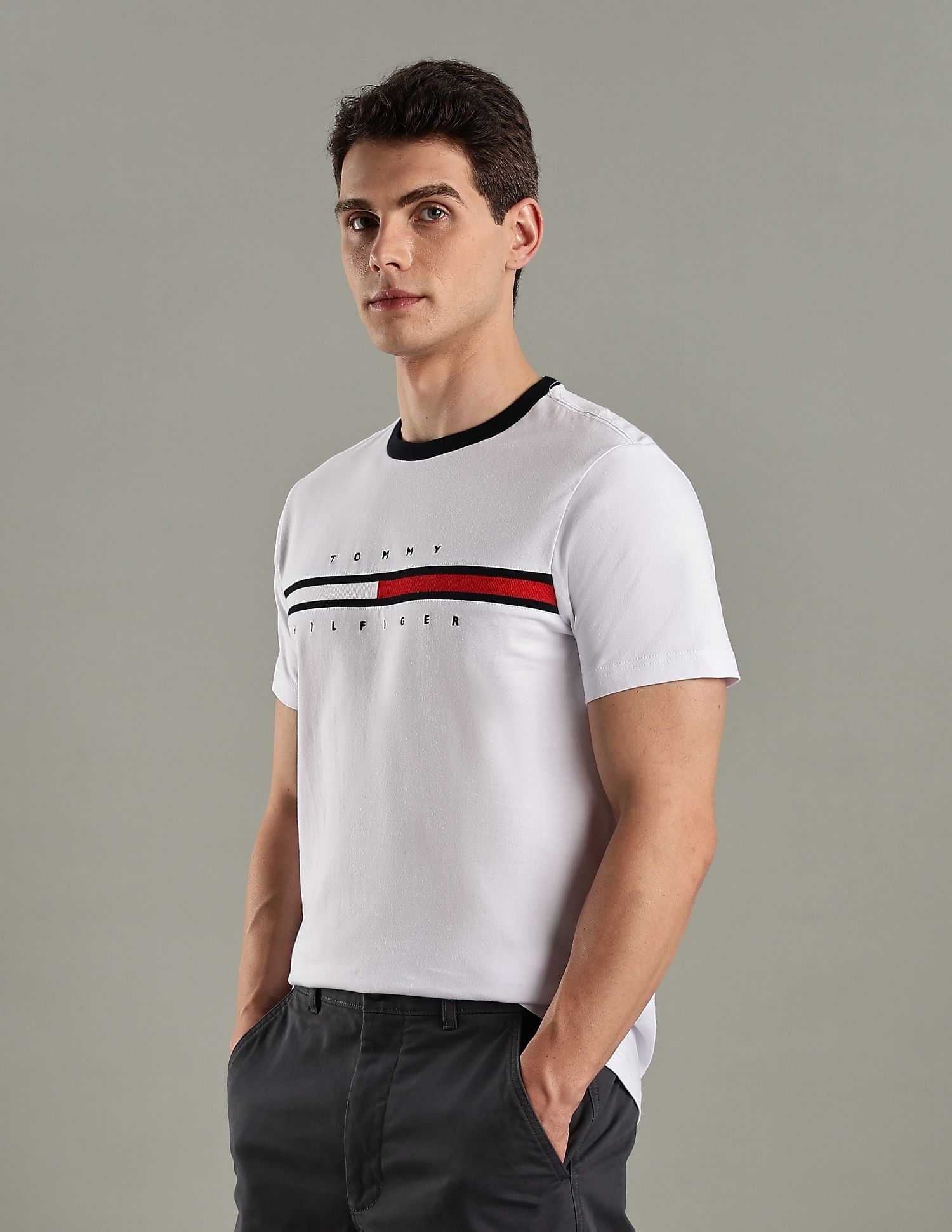 Tommy Hilfiger Embroidered Logo Regular-Fit Cotton T-Shirt
