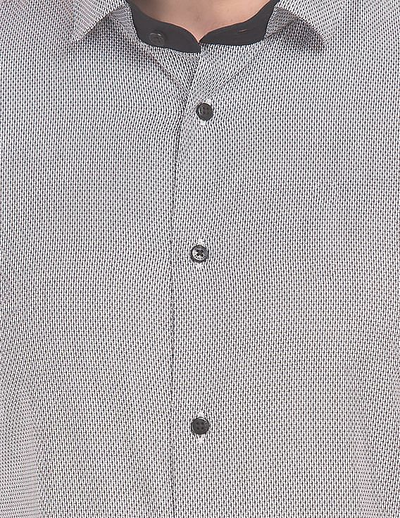 Buy Arrow Newyork Double Collar Patterned Weave Shirt