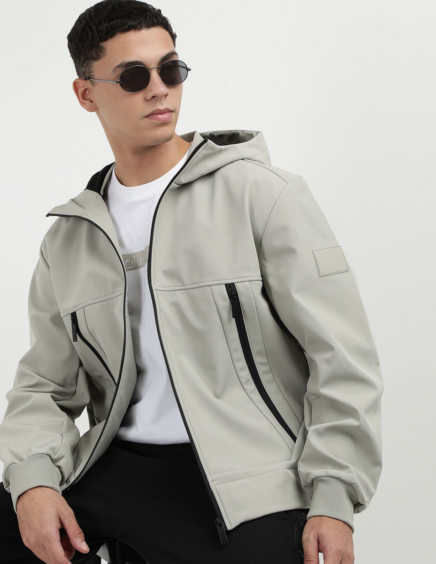 Calvin Klein Jeans Slim Fit Solid Casual Jacket