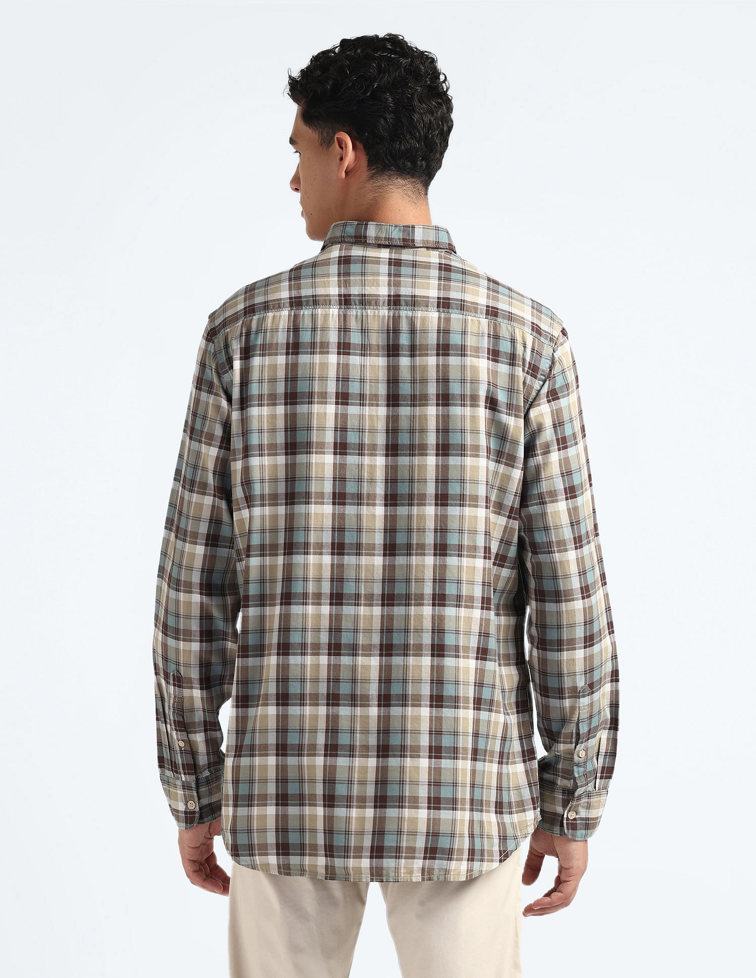 Flying Machine Plaid Check Cotton Shirt
