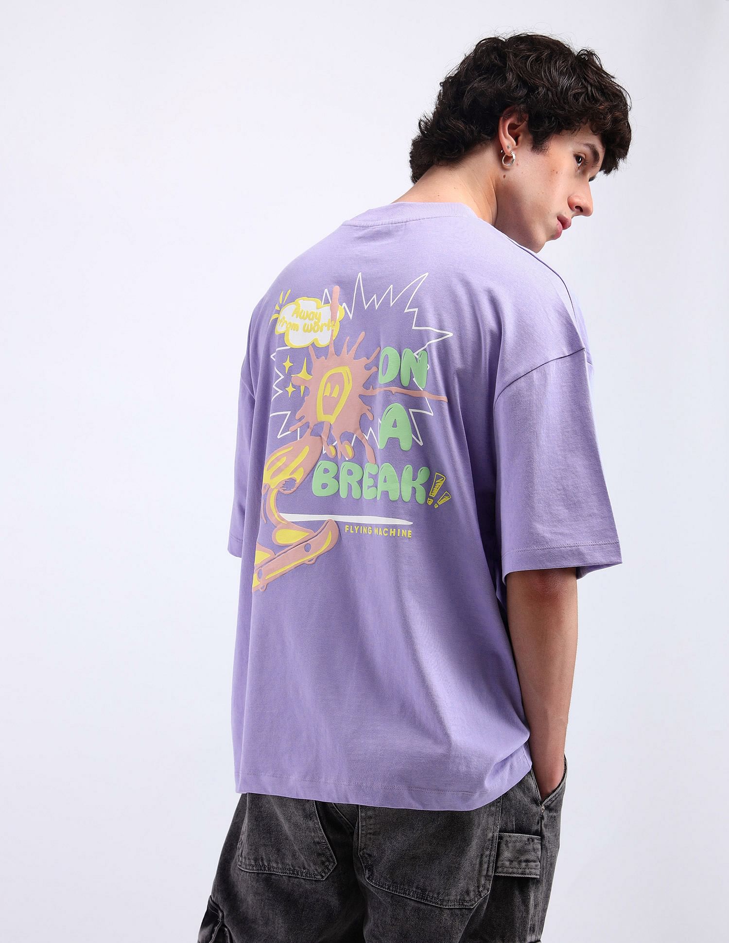 Flying Machine Graphic Print Cotton T-Shirt