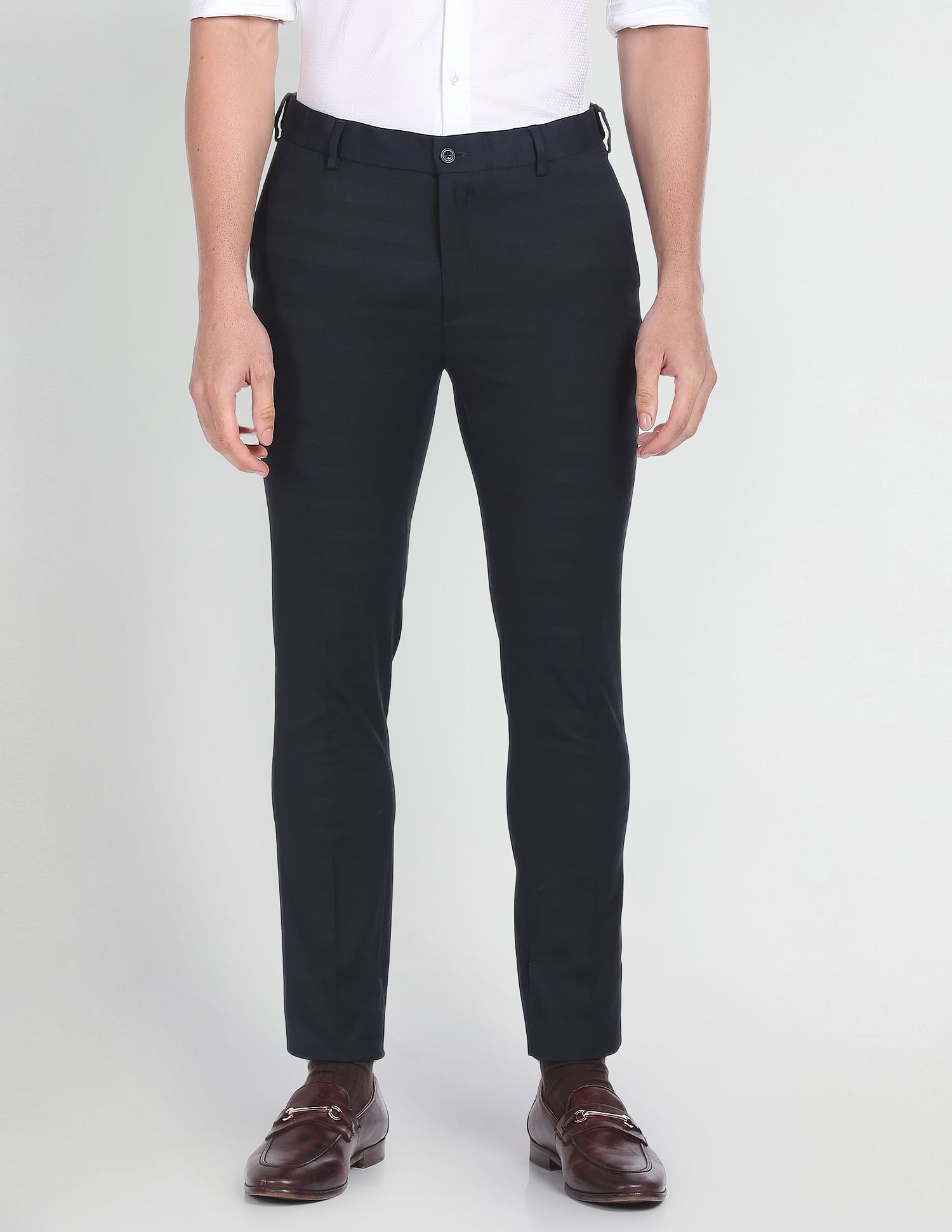 Arrow Newyork Horizontal Stripe Herringbone Trousers