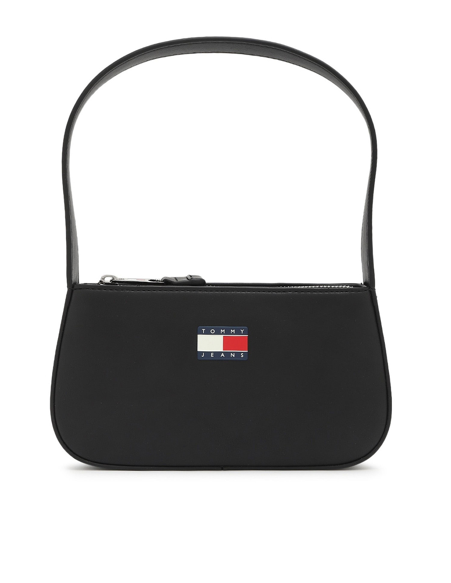 Tommy Hilfiger Solid Black Pu Shoulder Bag