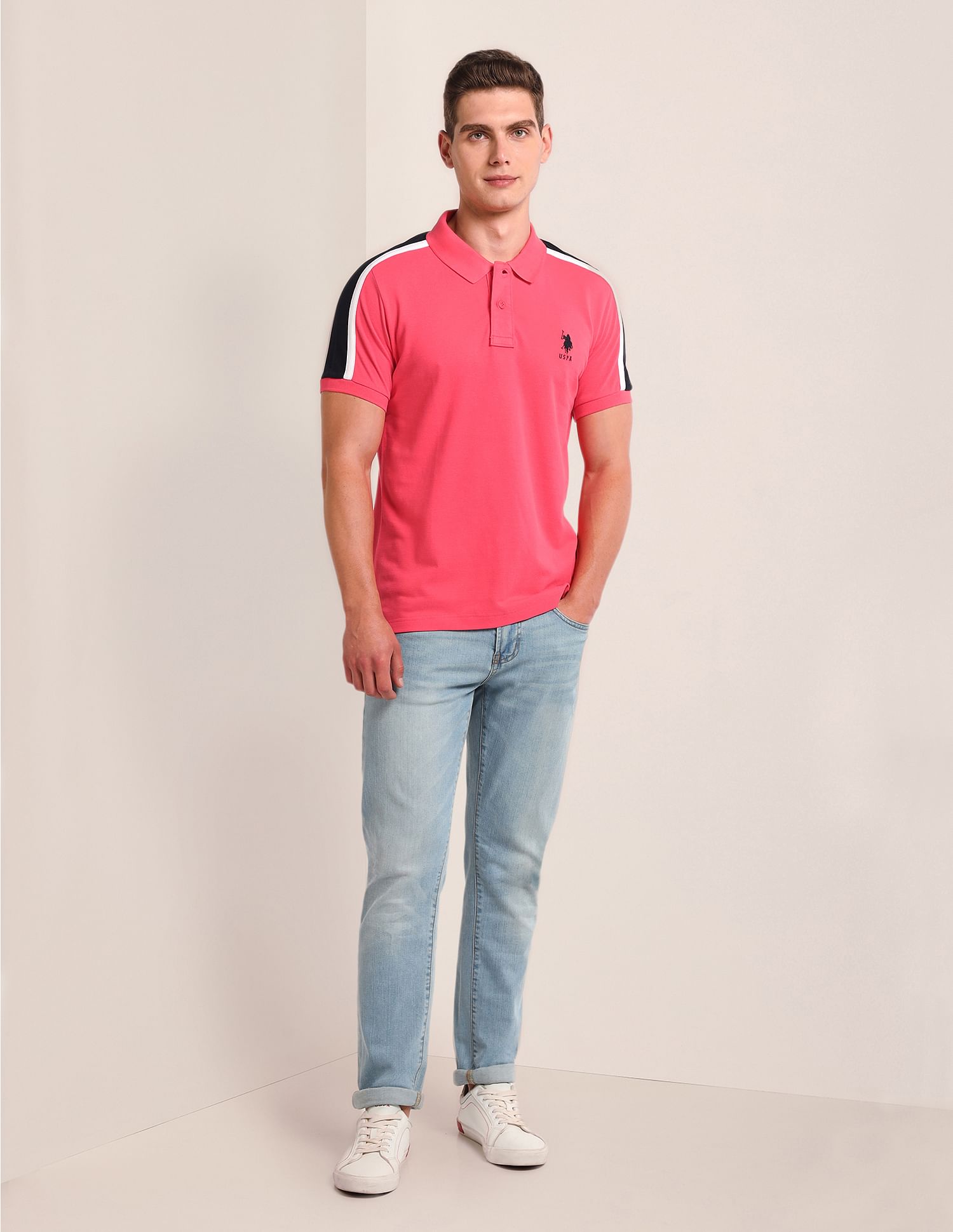 U.S. Polo Assn. Colour Block Slim Fit Polo Shirt