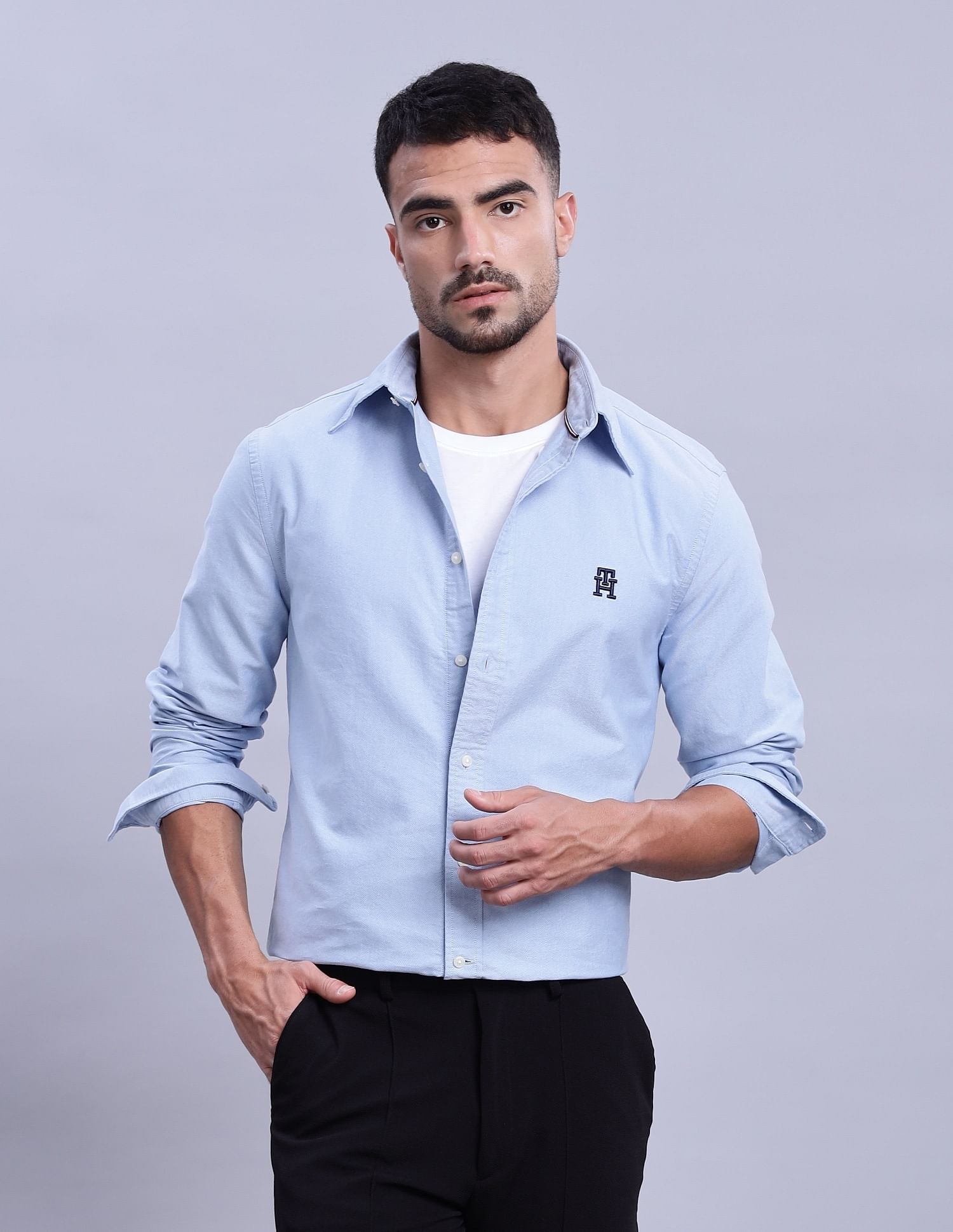 Tommy Hilfiger Solid Regular-Fit Oxford Shirts