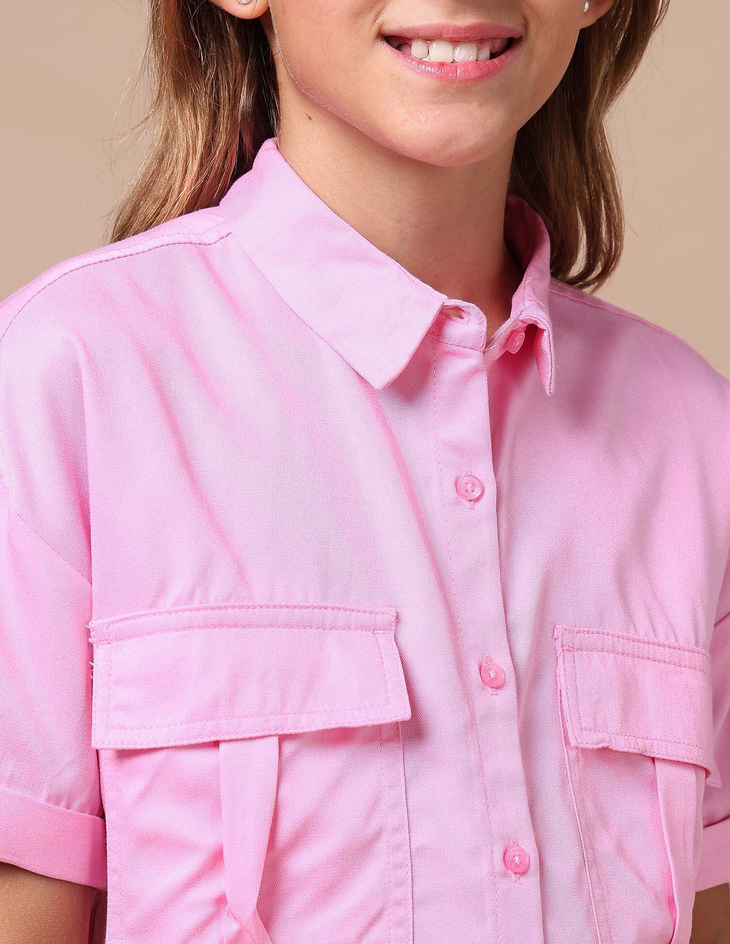 U.S. Polo Assn. Kids Girls Brand Taped Regular Fit Shirt Top