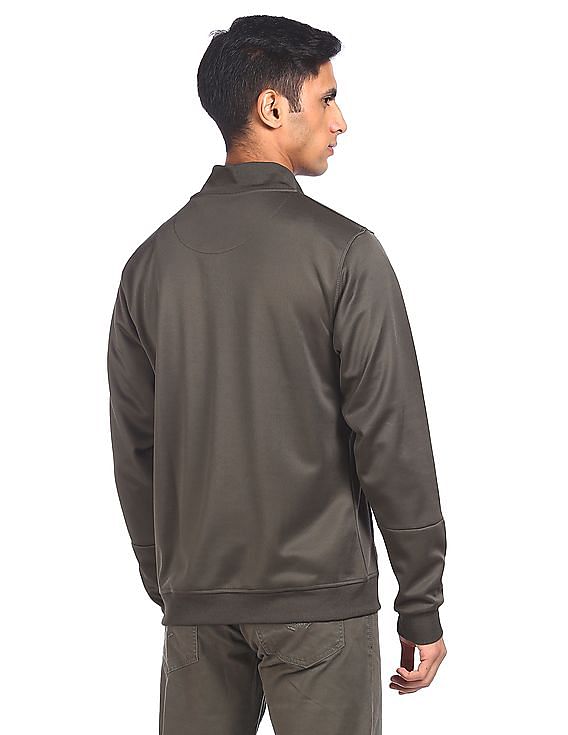 Flying Machine High Neck Solid Sweatshirt