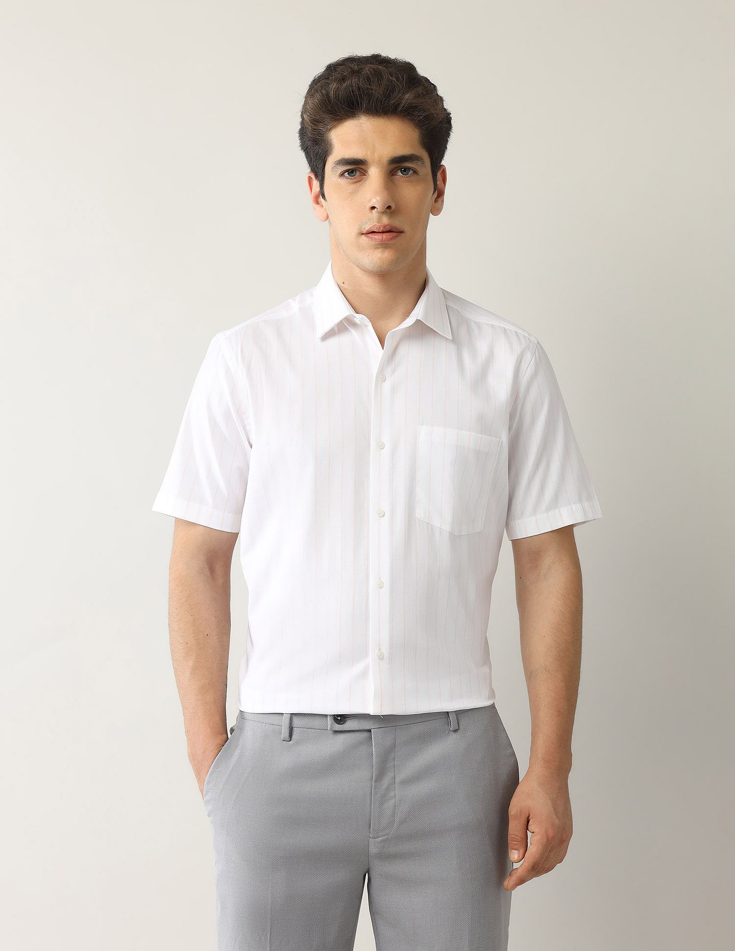 Arrow Vertical Striped Liberty Classic Fit Shirt
