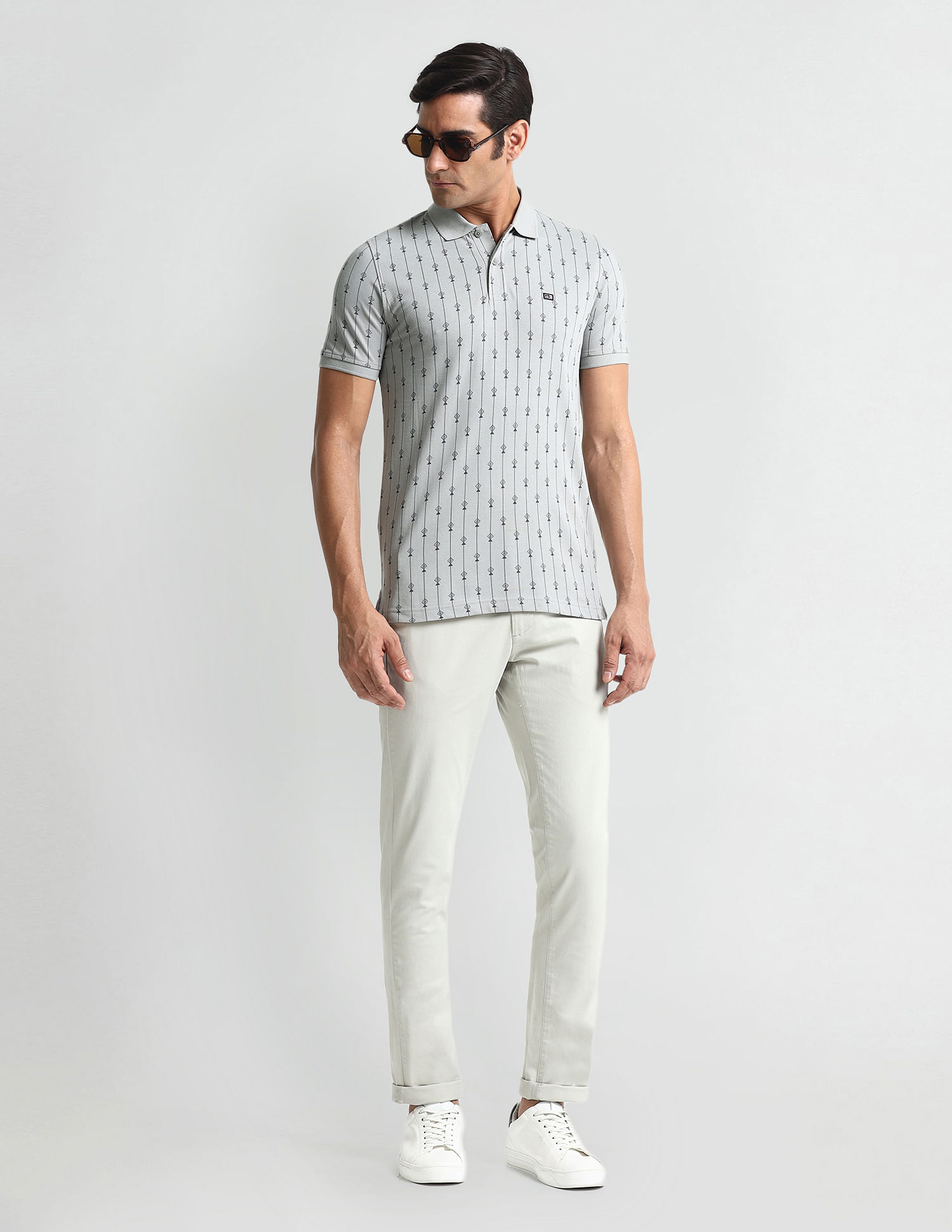 Arrow Sports Geometric Print Regular Polo Shirt