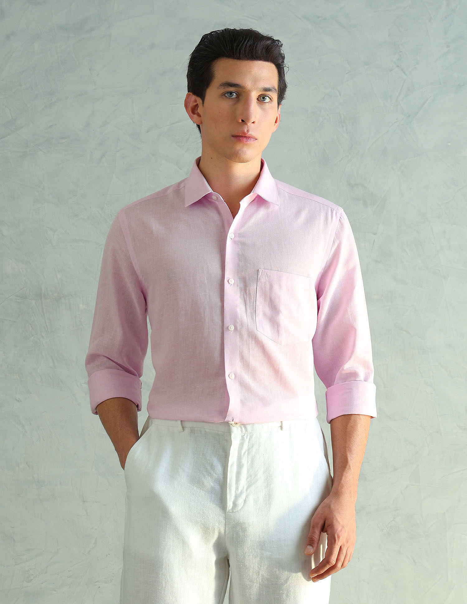 Arrow Cotton Linen Slim Fit Shirt