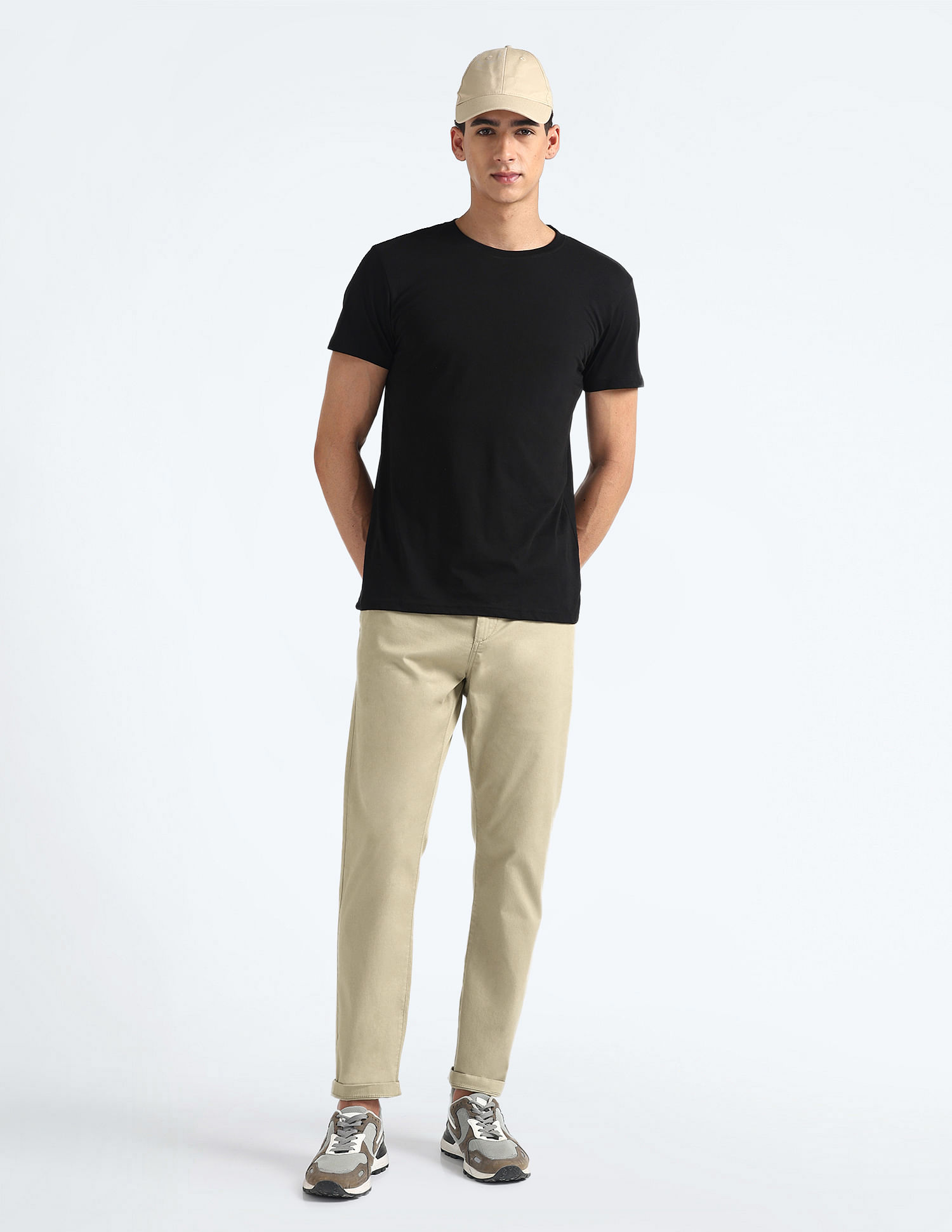 Flying Machine Slash Slim Tapered Fit Solid Chinos