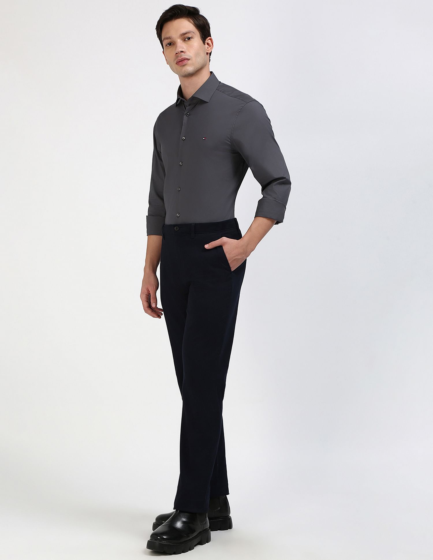 Tommy Hilfiger Poplin Solid Slim Fit Shirt