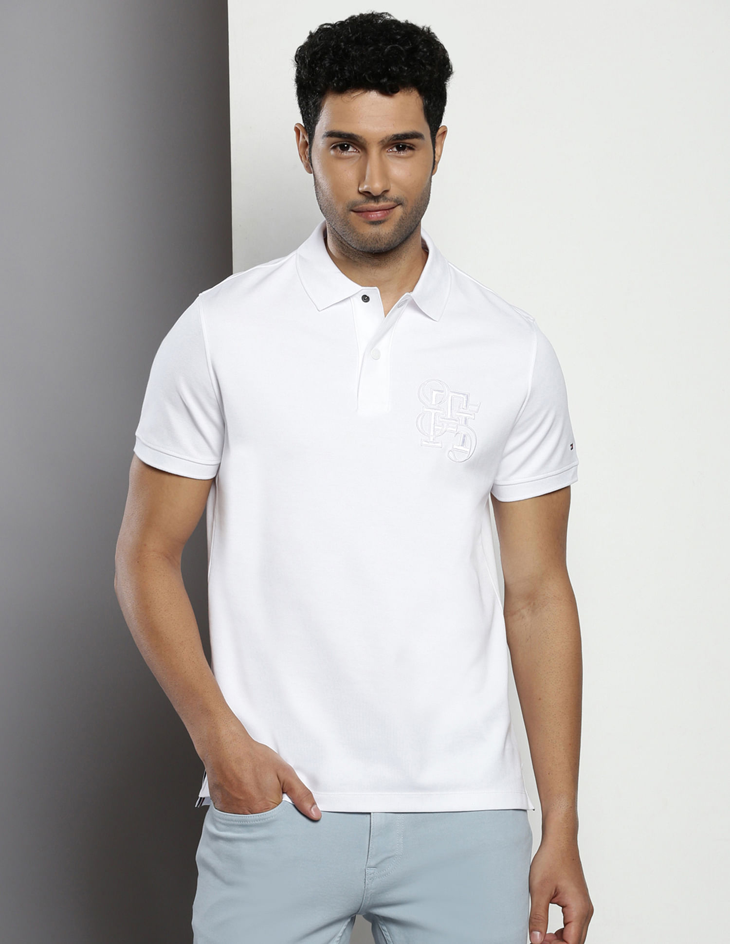 Tommy Hilfiger Twill Monogram Polo Shirt