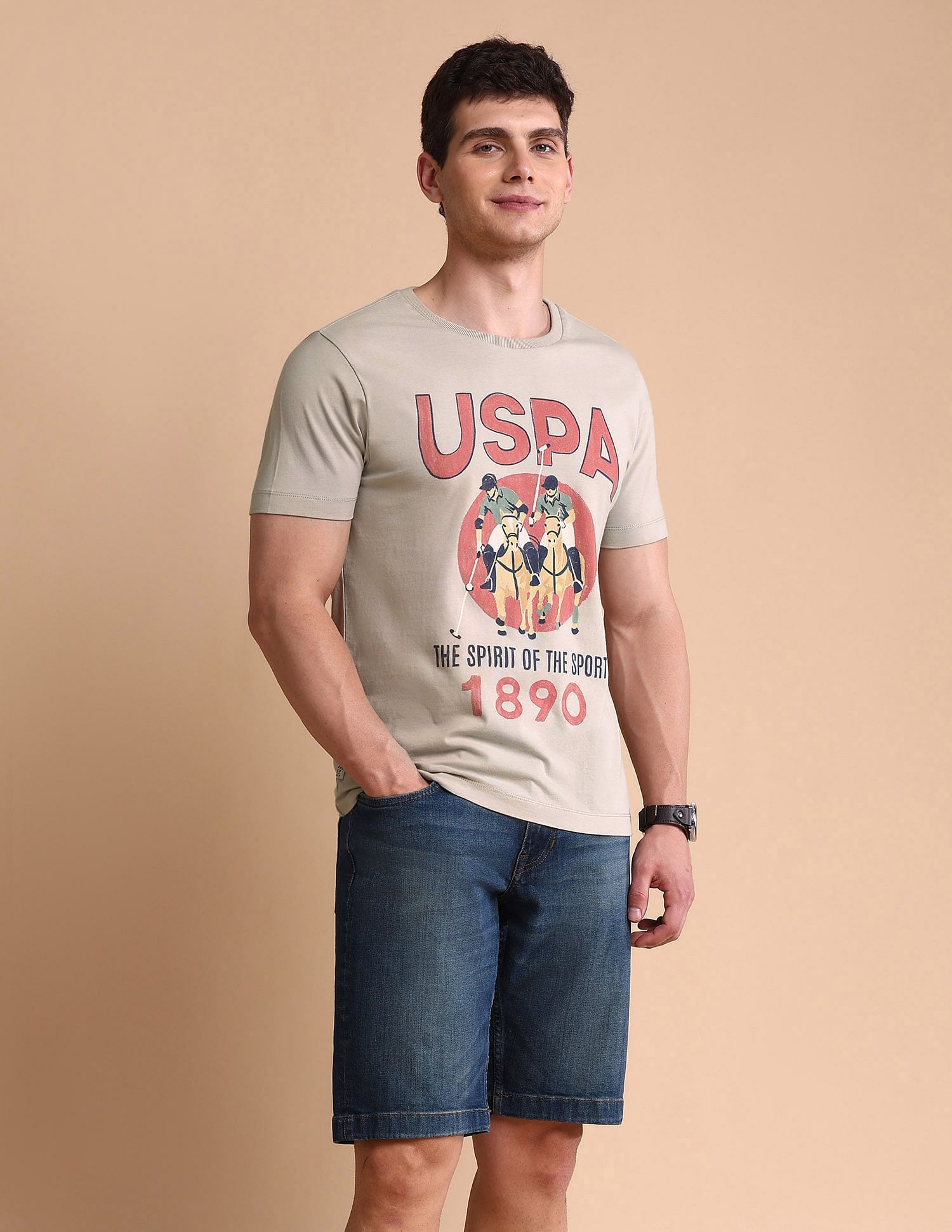 U.S. Polo Assn. Denim Co. Graphic Printed Muscle Fit T-Shirt