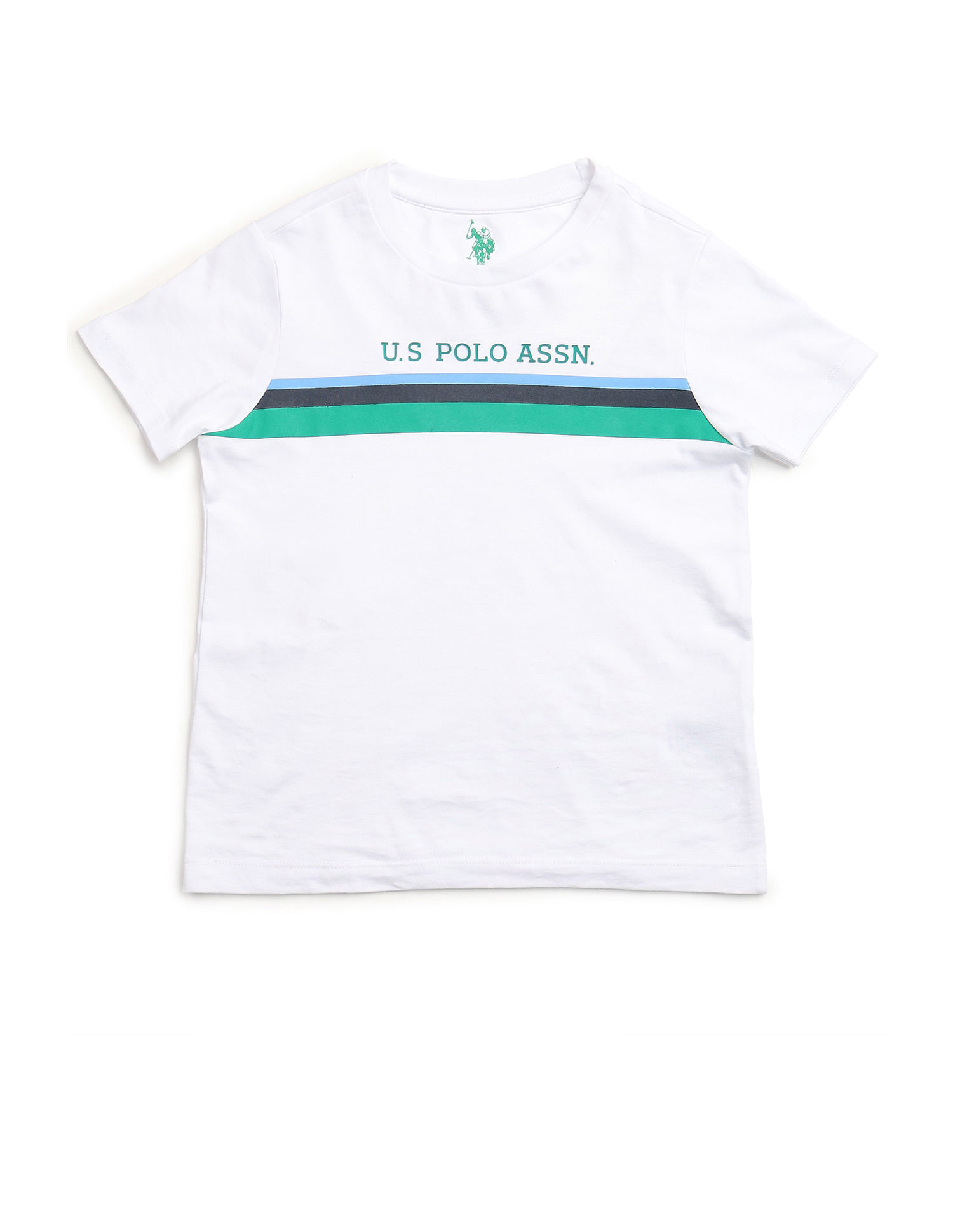U.S. Polo Assn. Kids Boys Horizontal Striped Regular Fit T-Shirt