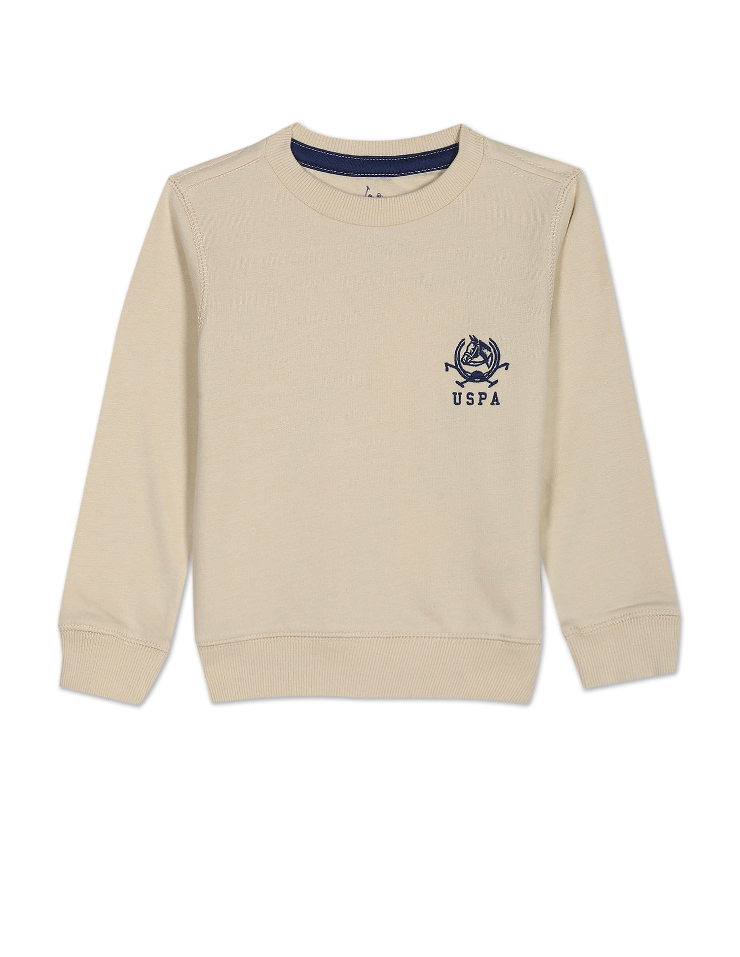 Buy U.S. Polo Assn. Kids Solid Crew Neck Cotton Sweatshirt - NNNOW.com